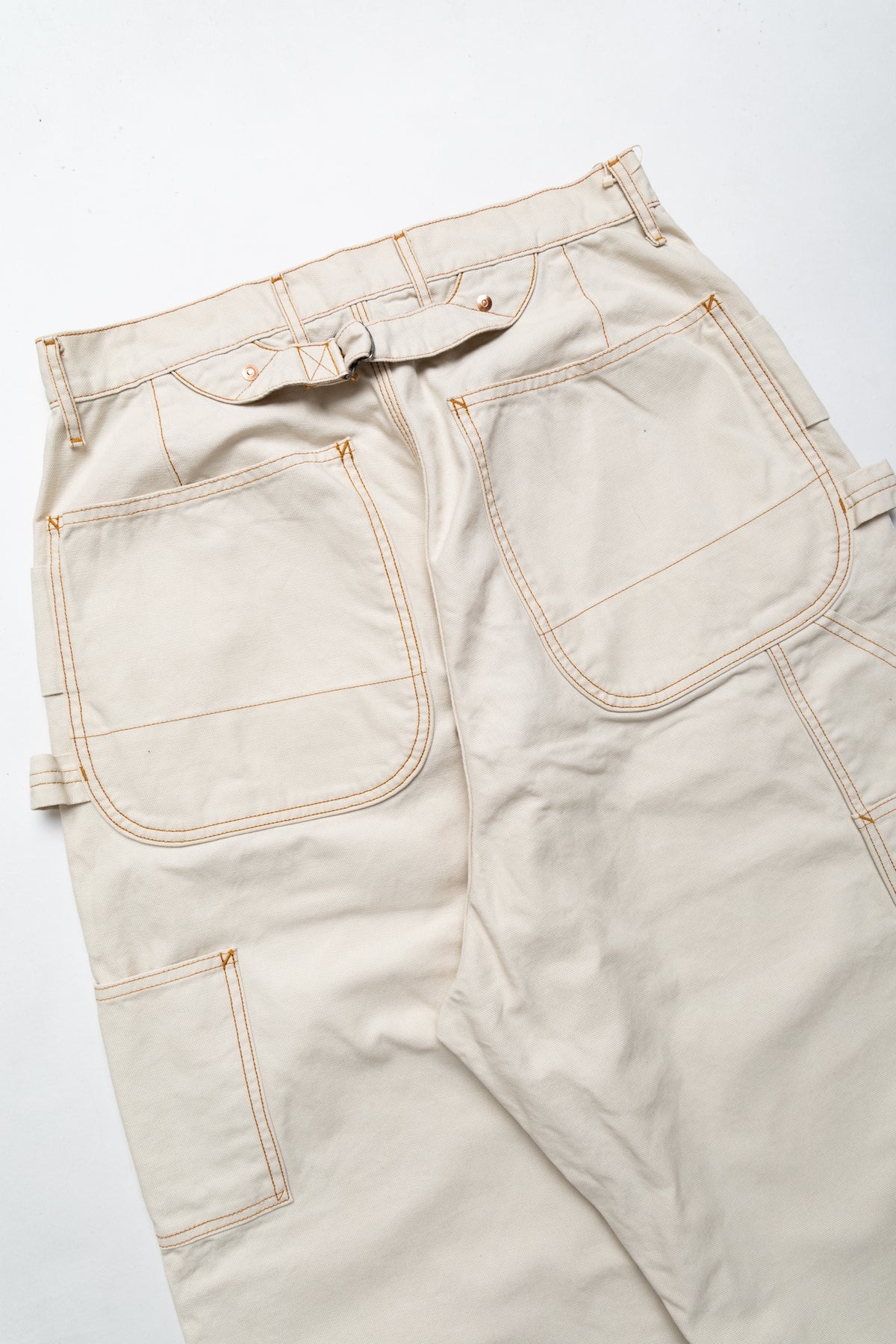 Light Canvas ZIPPER Wide LUMBER Pants - Ecru - 10