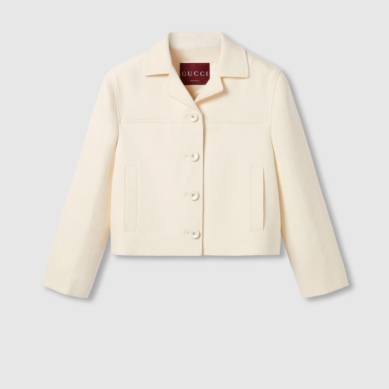 GG wool silk crêpe jacquard jacket - 1