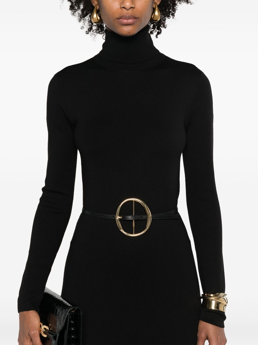 roll-neck virgin wool dress - 5