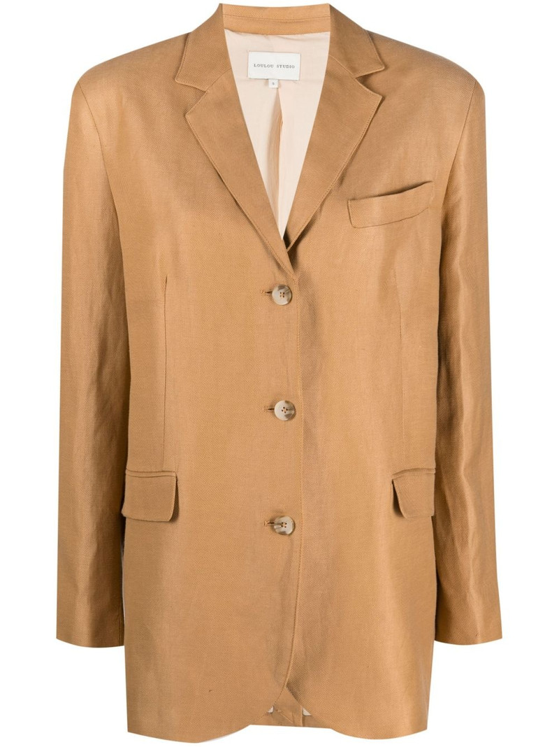 single-breasted long-sleeved blazer 1