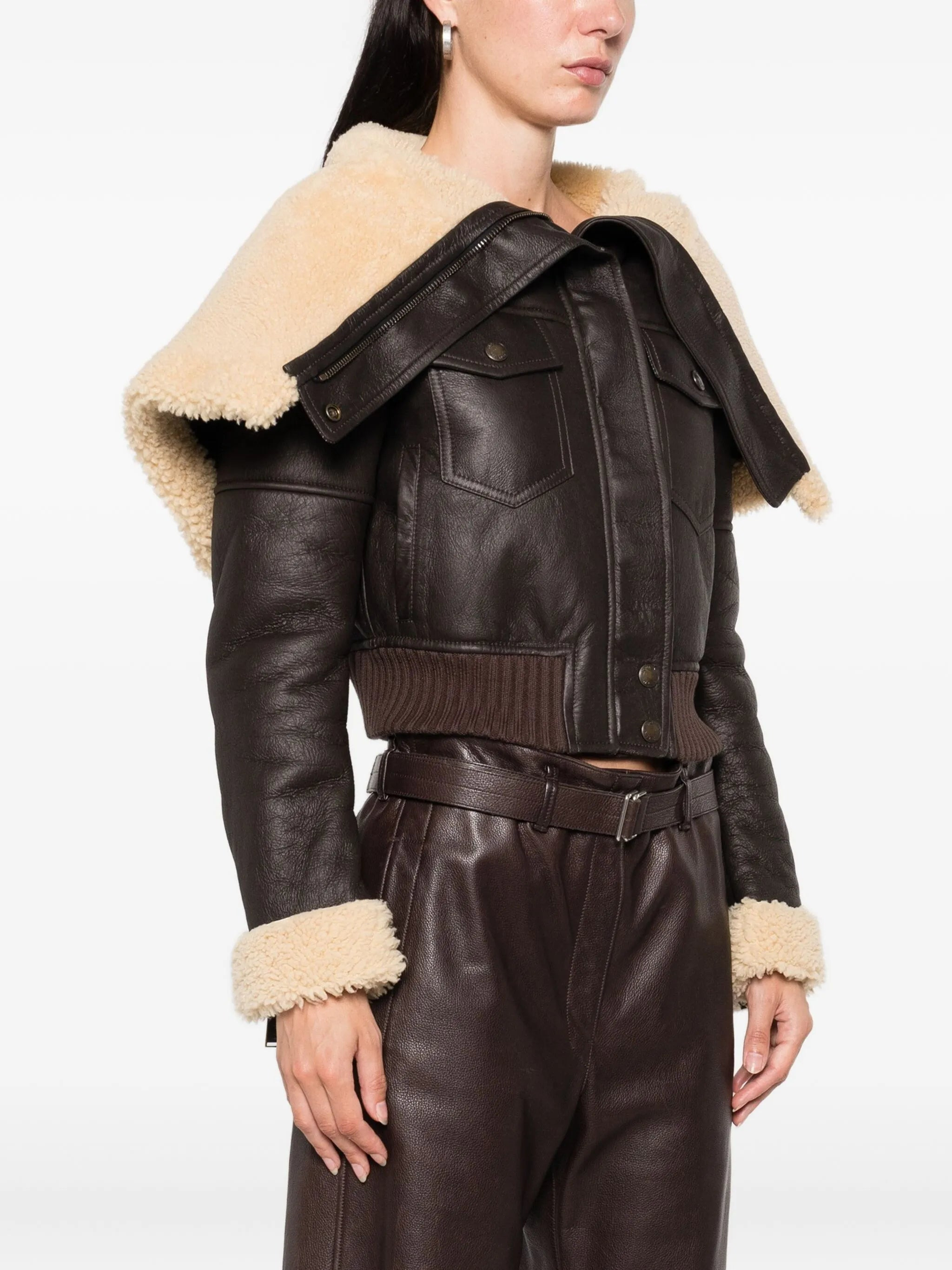 Alexander Mcqueen Shearling-collar Leather Jacket - 4