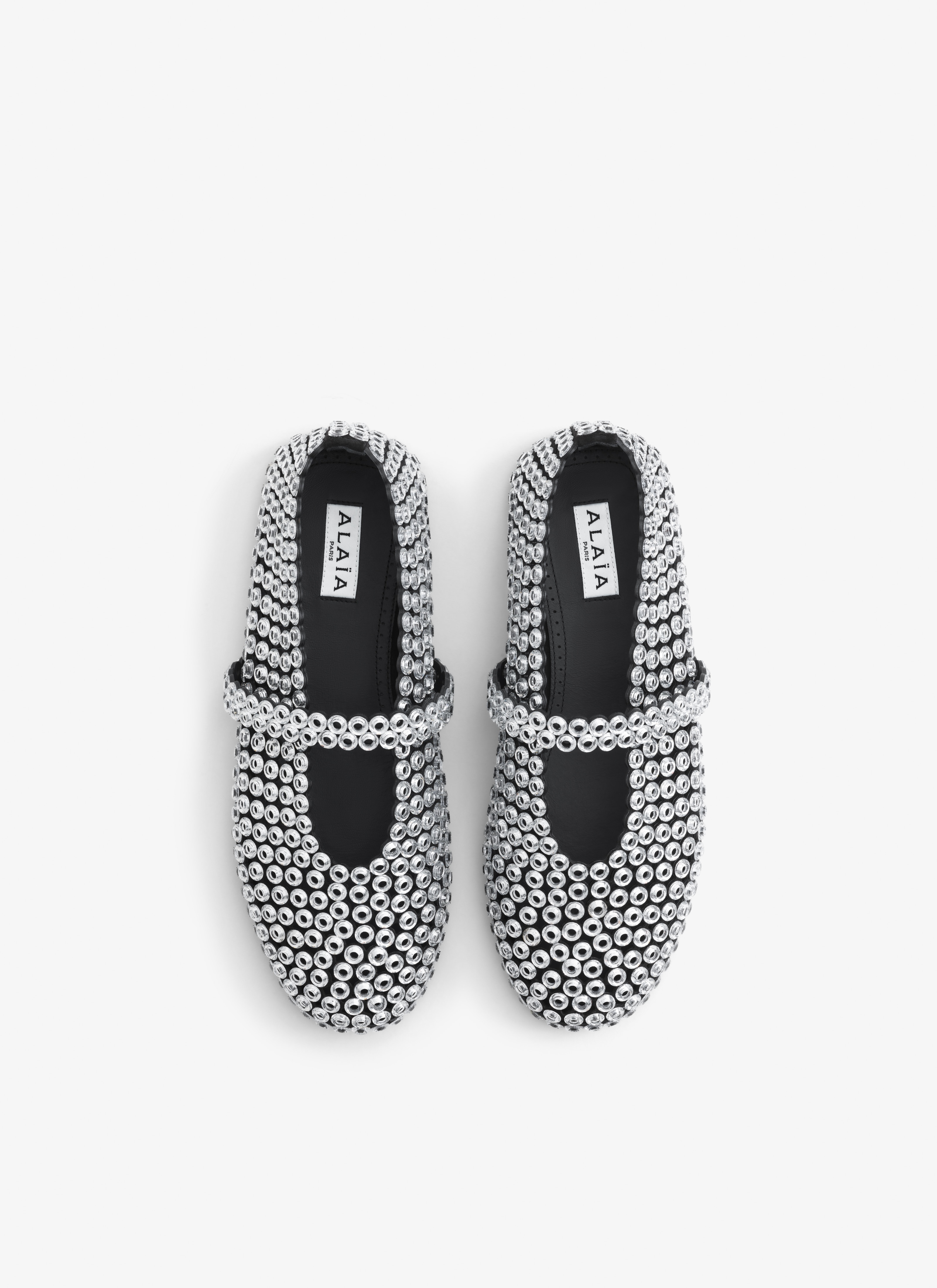 BALLET FLATS IN GLASS EYELET SUEDE GOATSKIN - 3