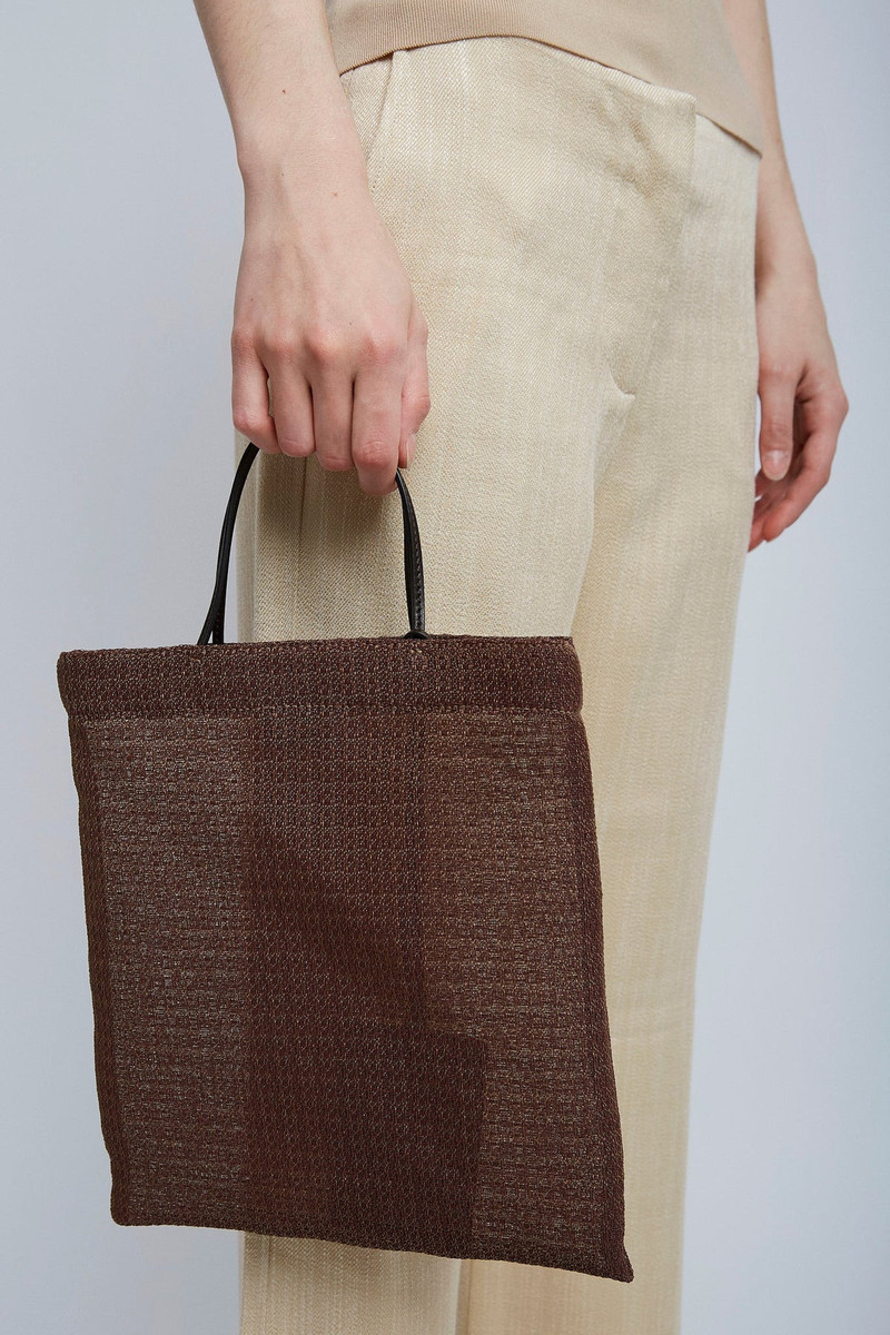 The Row Barn mini beige mesh tote bag outlook