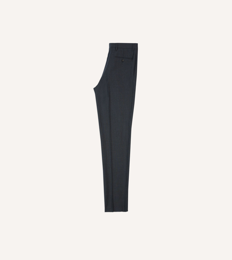 Charcoal Tropical Wool Flat Front Trouser 6