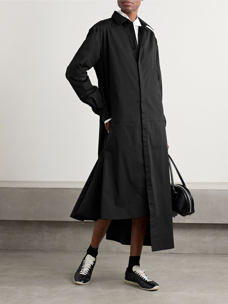 adidas Originals + Y3 cotton-blend poplin maxi shirt dress Black outlook
