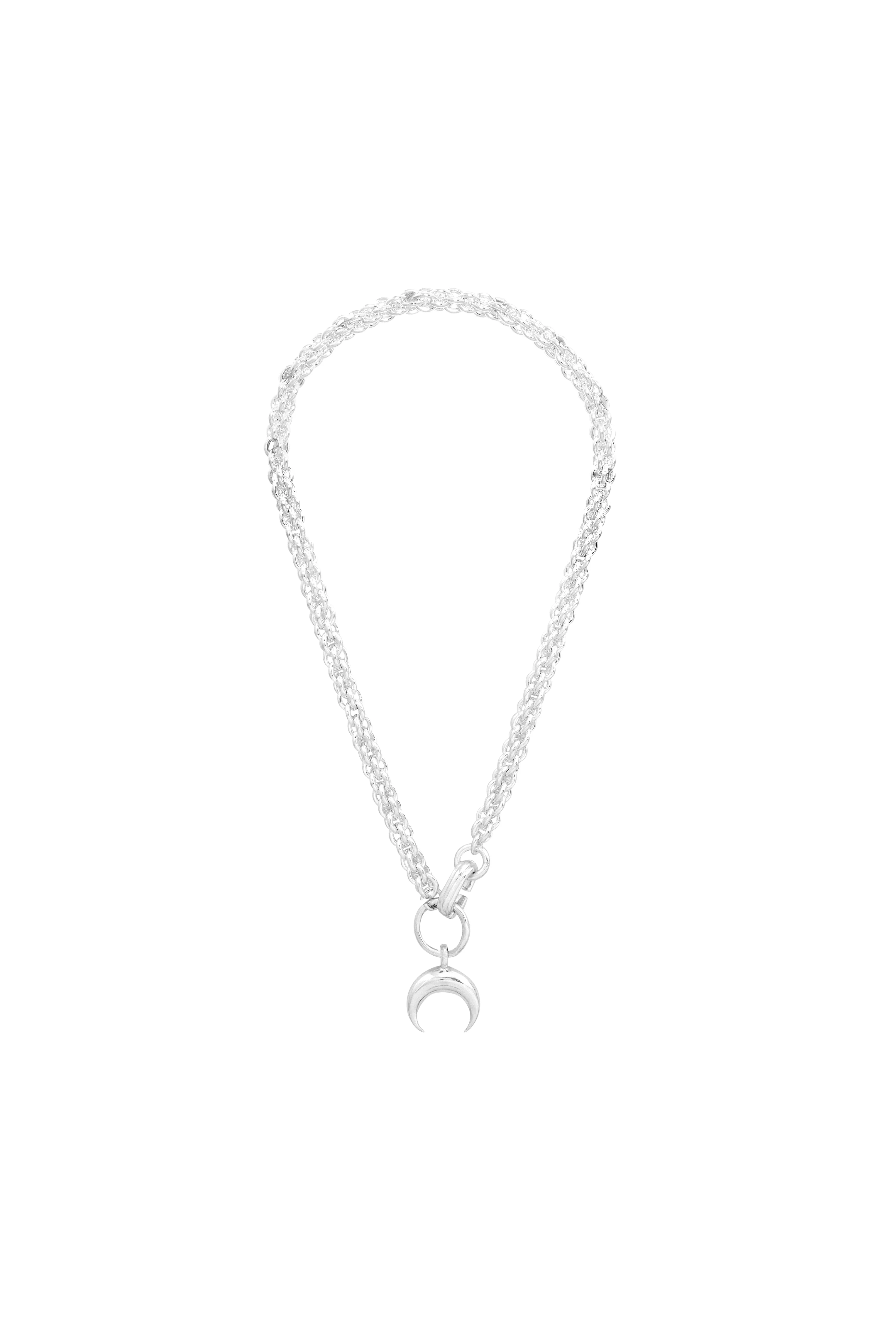 Recycled Pewter Moon Braided Chain - 1