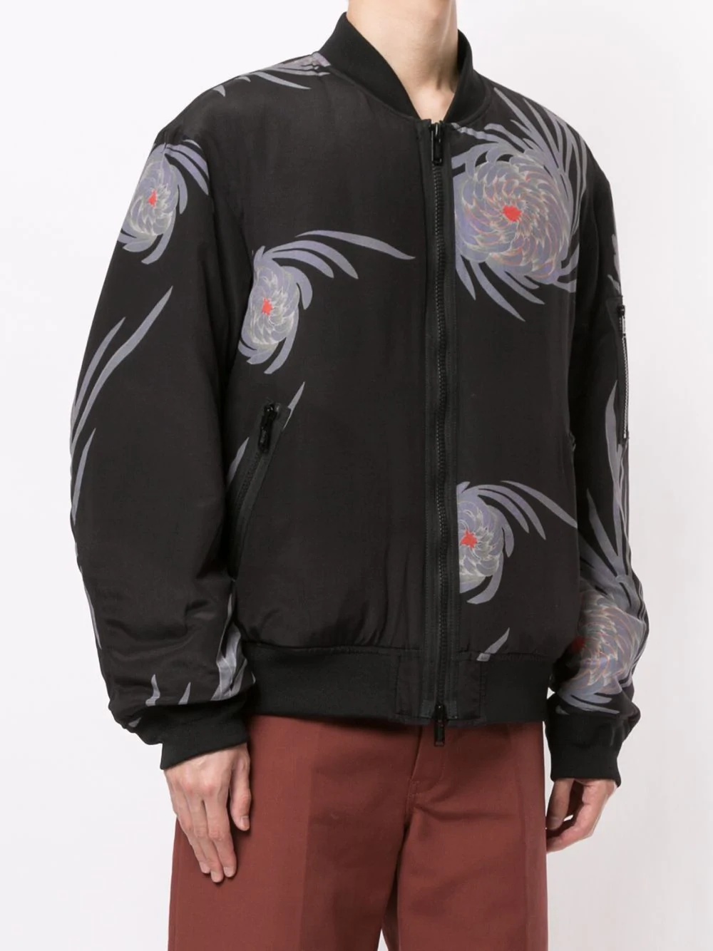 floral-print zip-up bomber jacket - 3