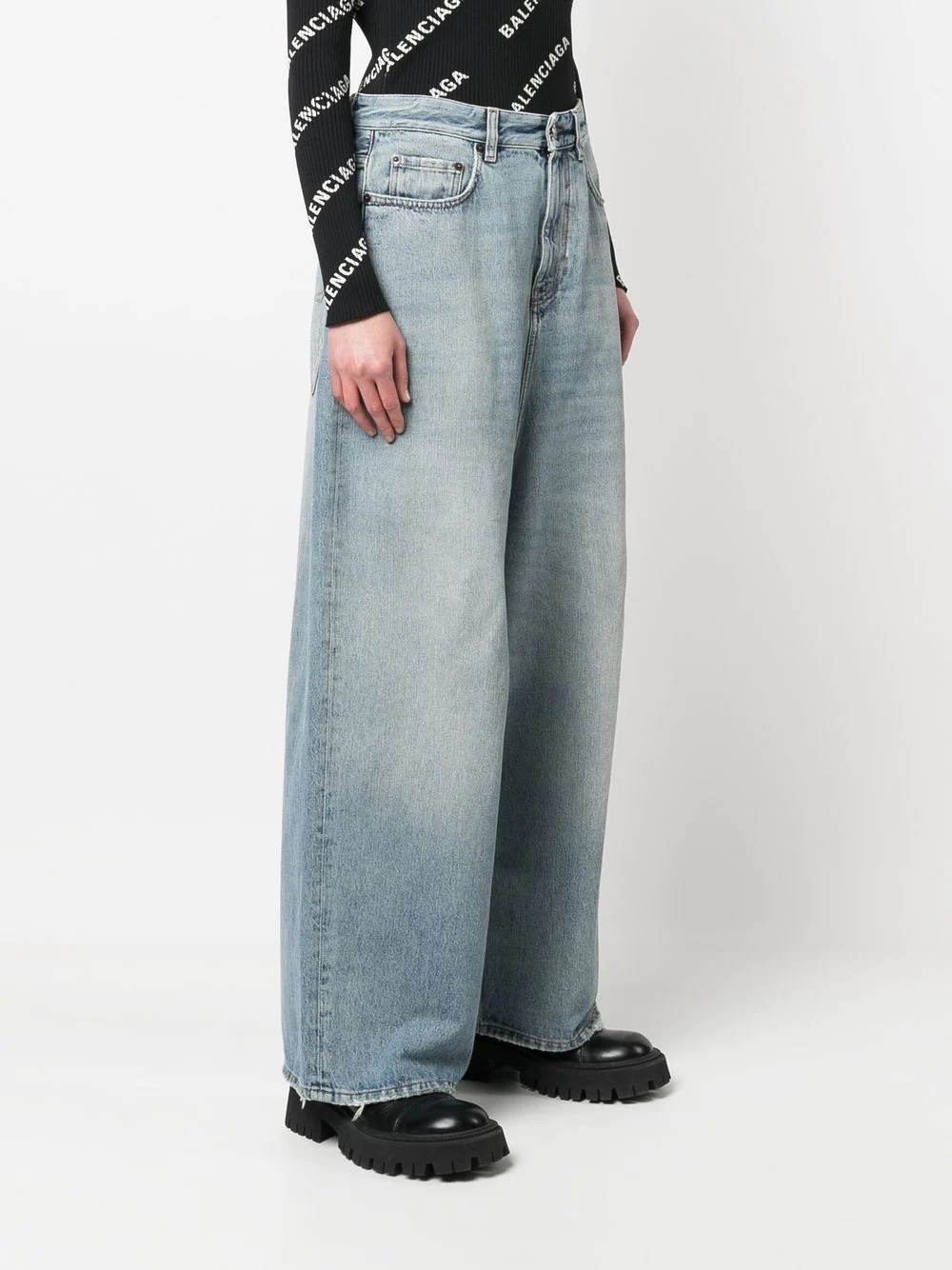 BALENCIAGA Low-crotch wide-leg jeans | REVERSIBLE