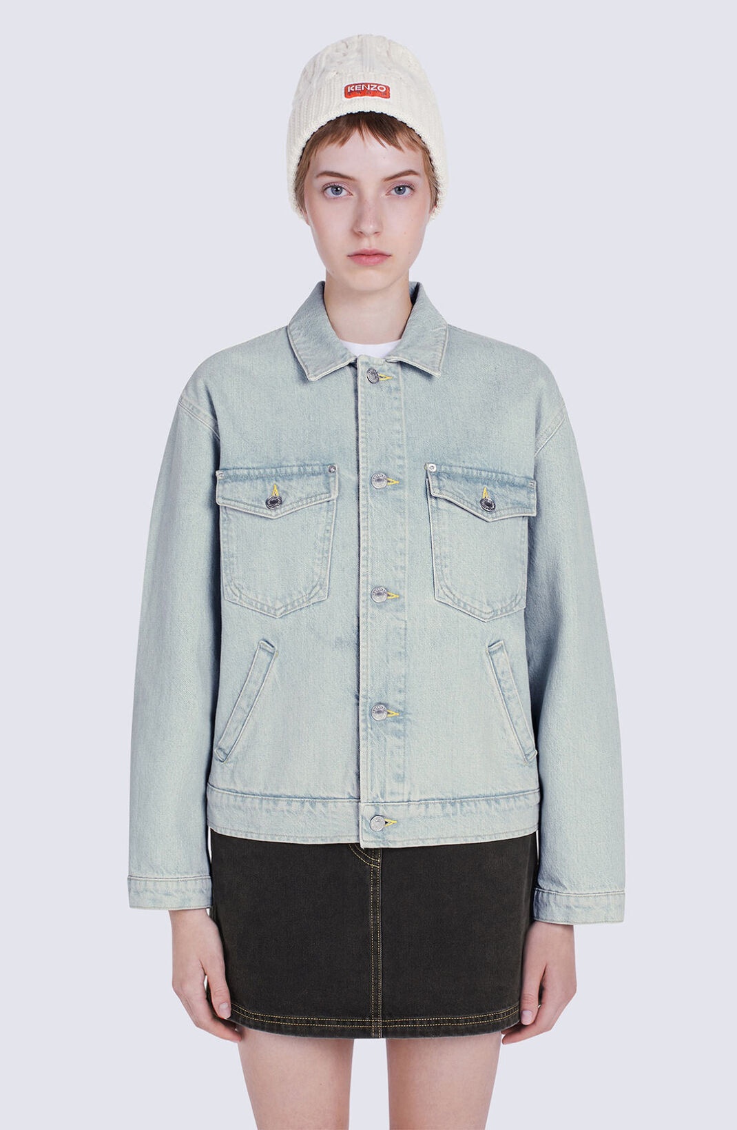'BOKE FLOWER' embroidered denim trucker jacket - 6