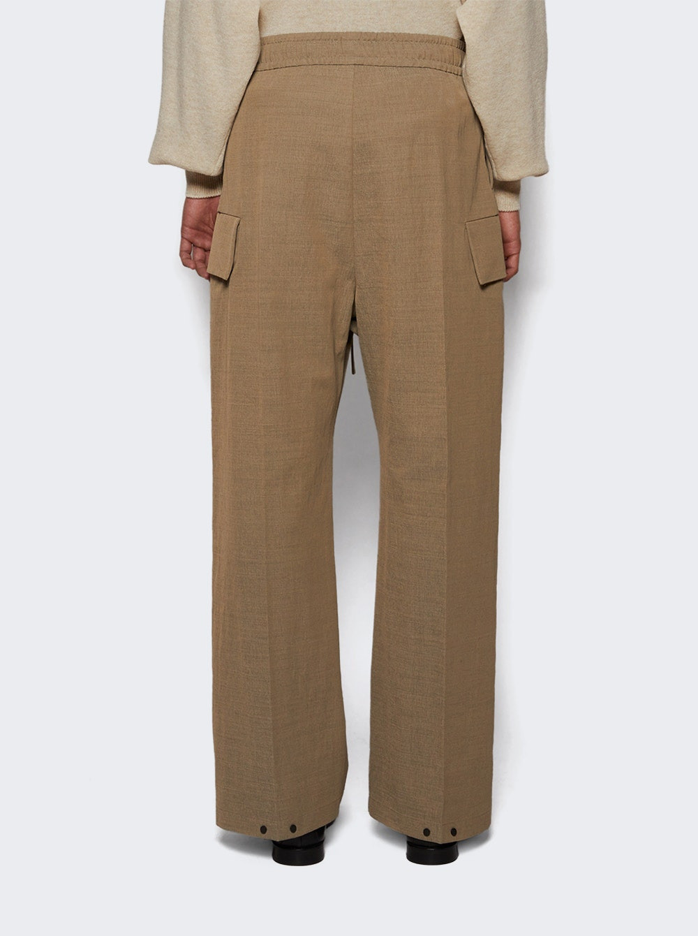 Wide Leg Cargo Pant Melange Beige - 4