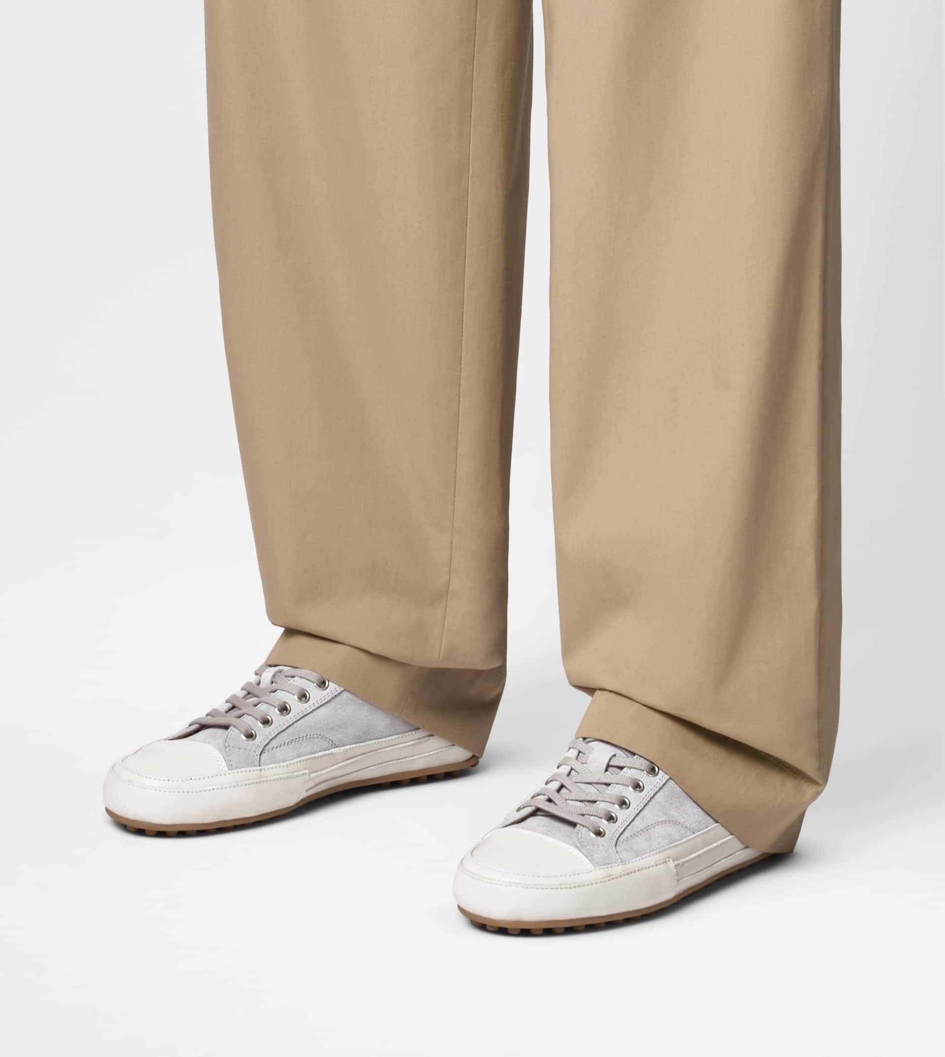 SNEAKERS IN SUEDE - GREY, OFF WHITE - 7