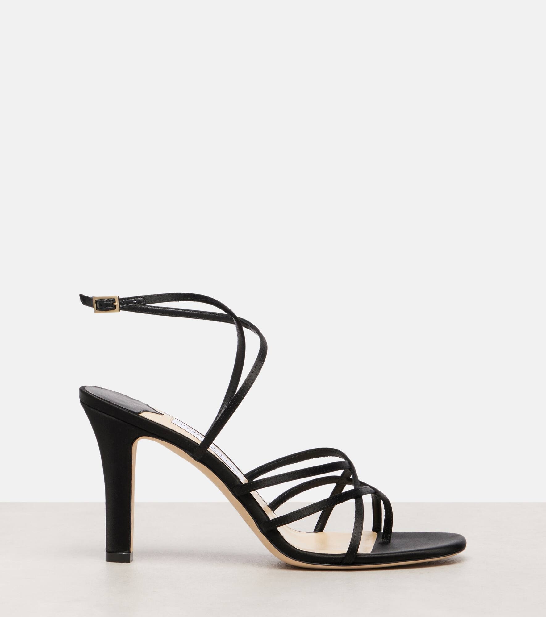 Strappy 100 satin sandals - 4