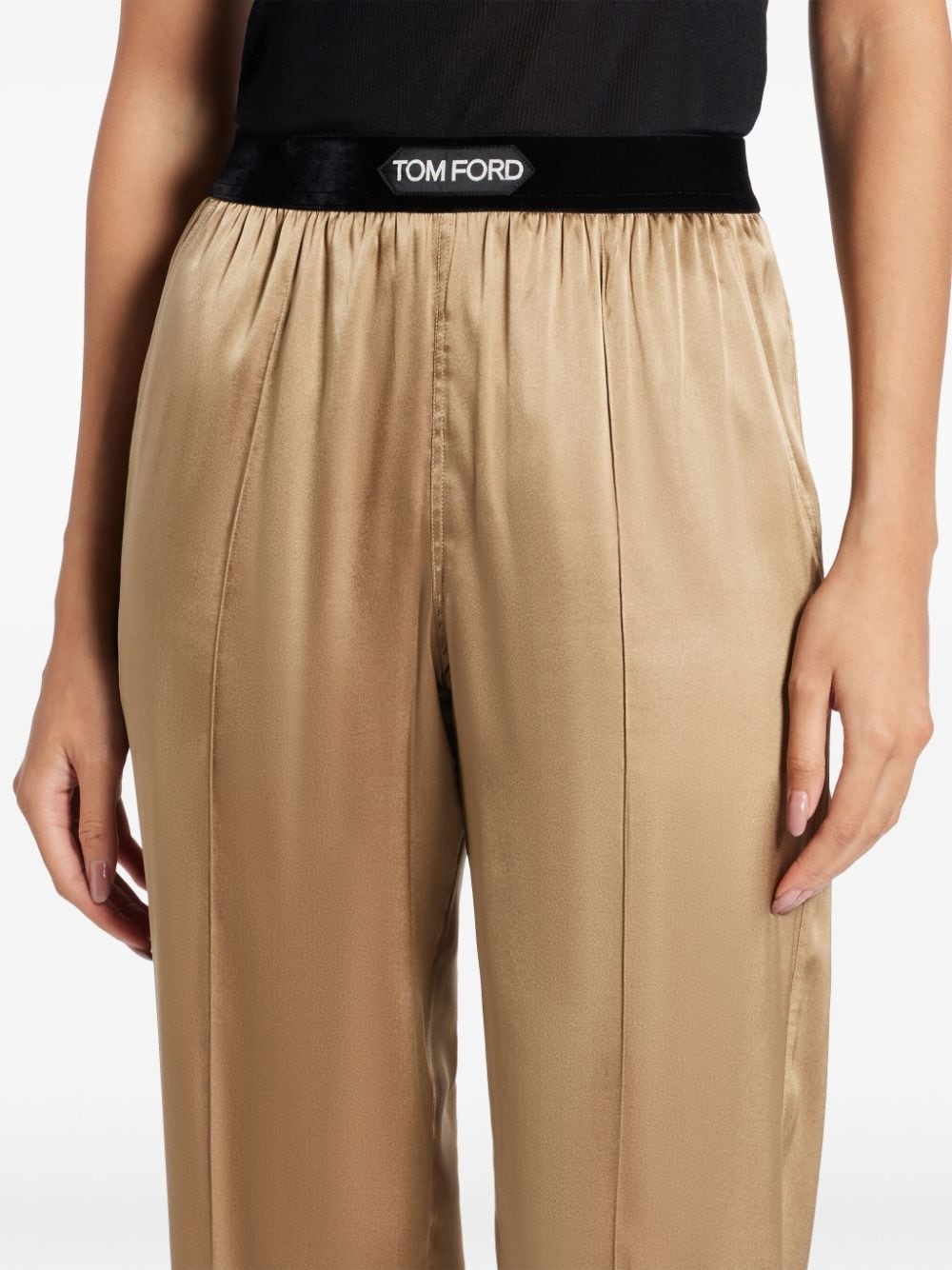 straight-leg satin trousers - 5