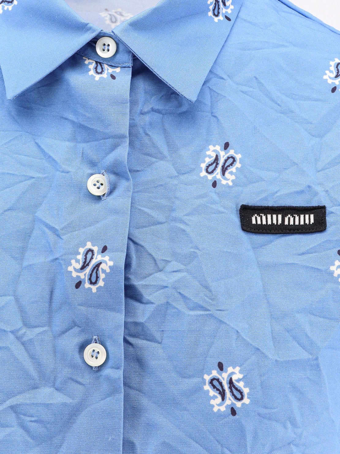 Miu Miu Women Bandana Cotton And Linen Shirt - 3