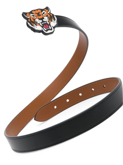 KENZO tiger-buckle leather belt outlook