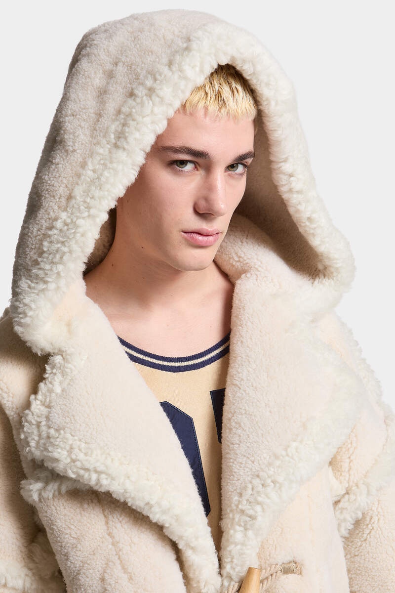 SHEARLING DUFFLE COAT - 6