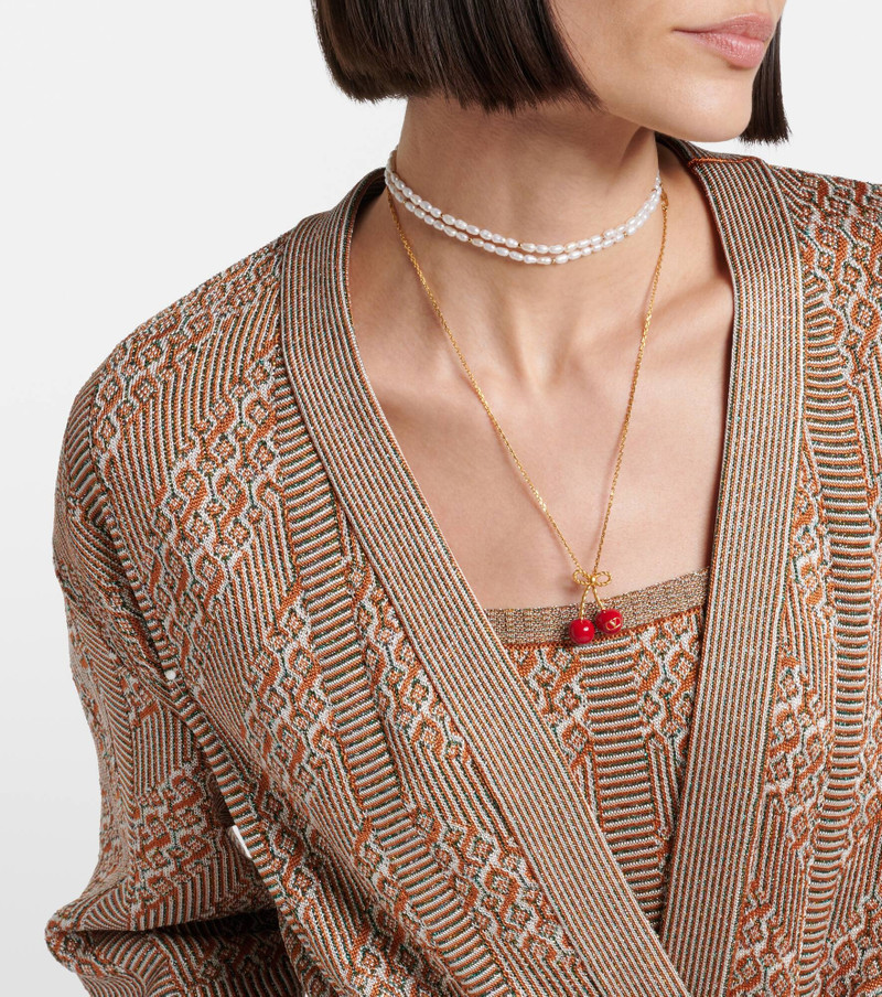Jacquard lamé wrap cardigan 4