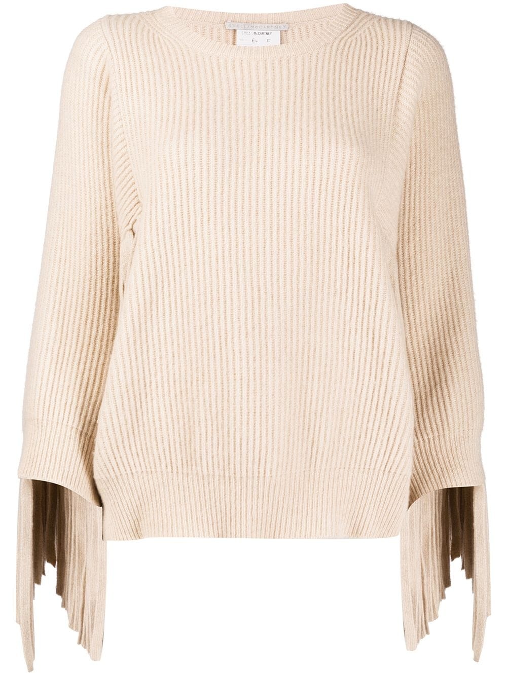 fringed rib-knit jumper - 1