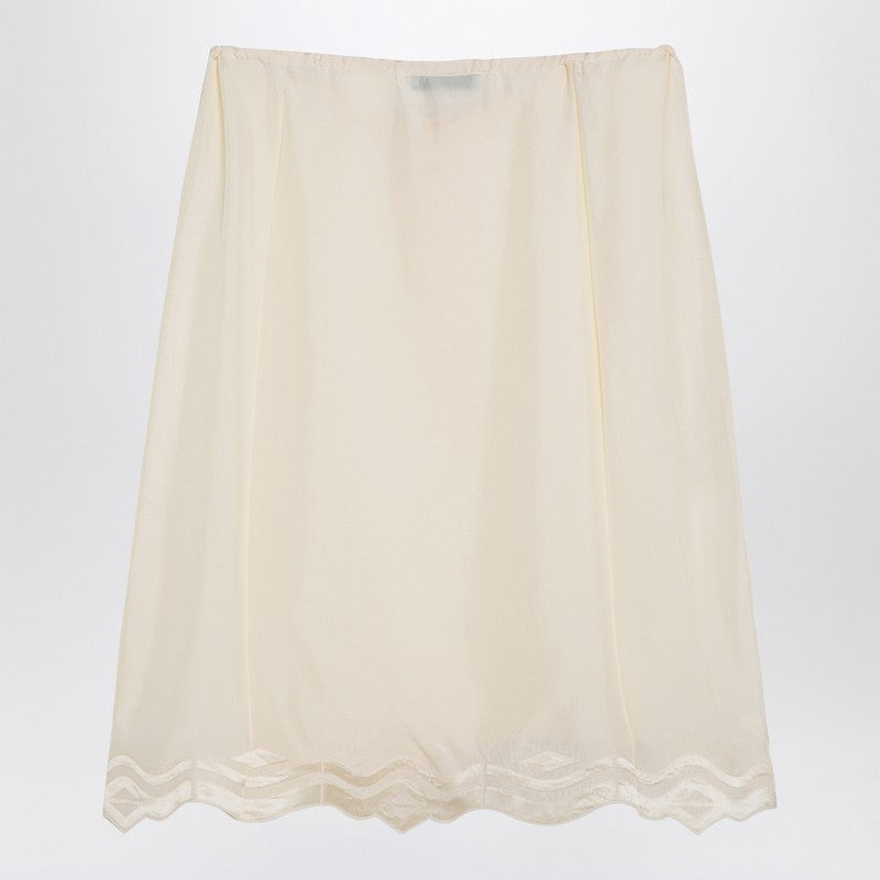 Prada Ivory Silk Skirt Women - 2