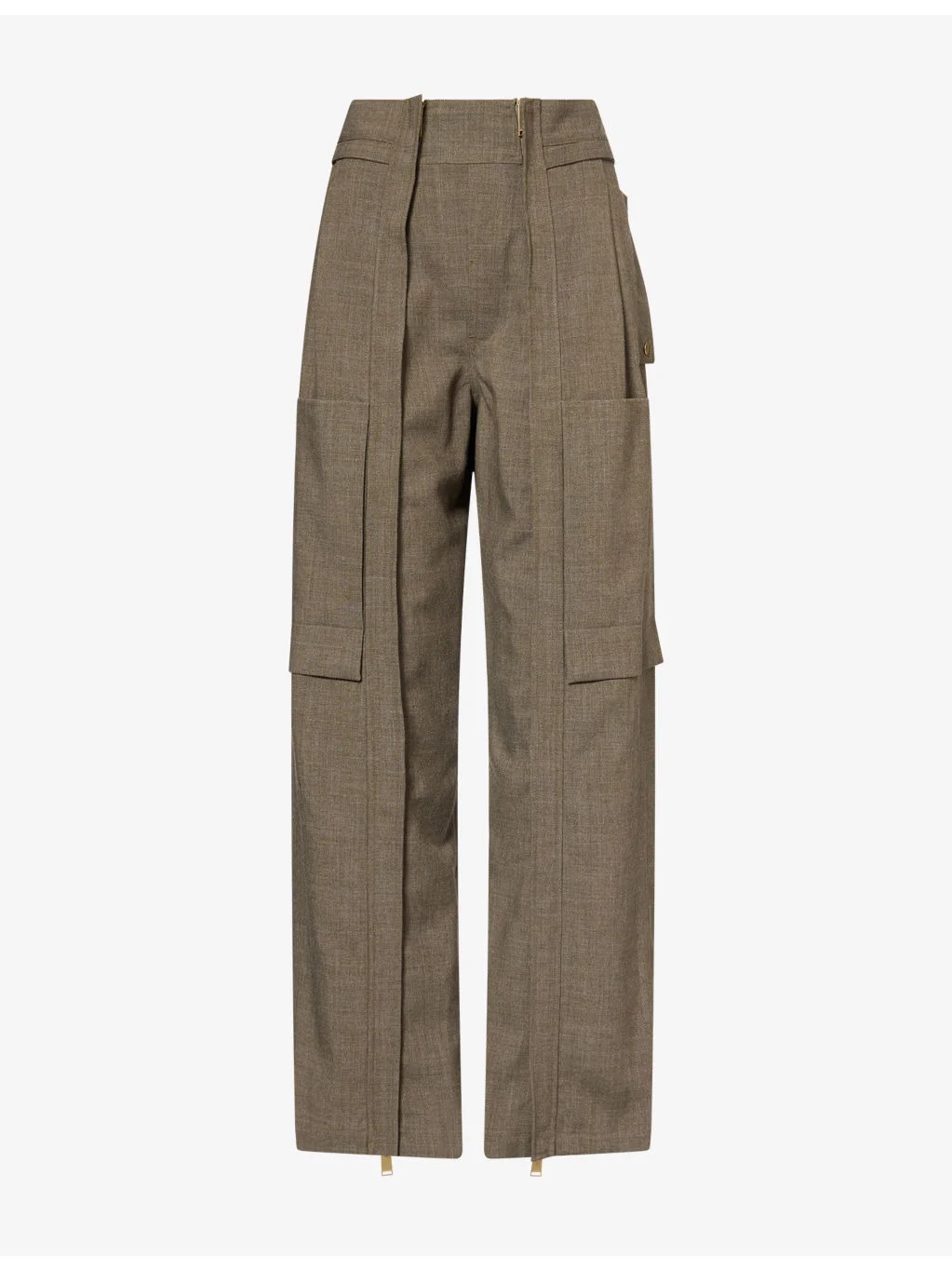 Adriana Cargo Wool-Blend Trousers - 1