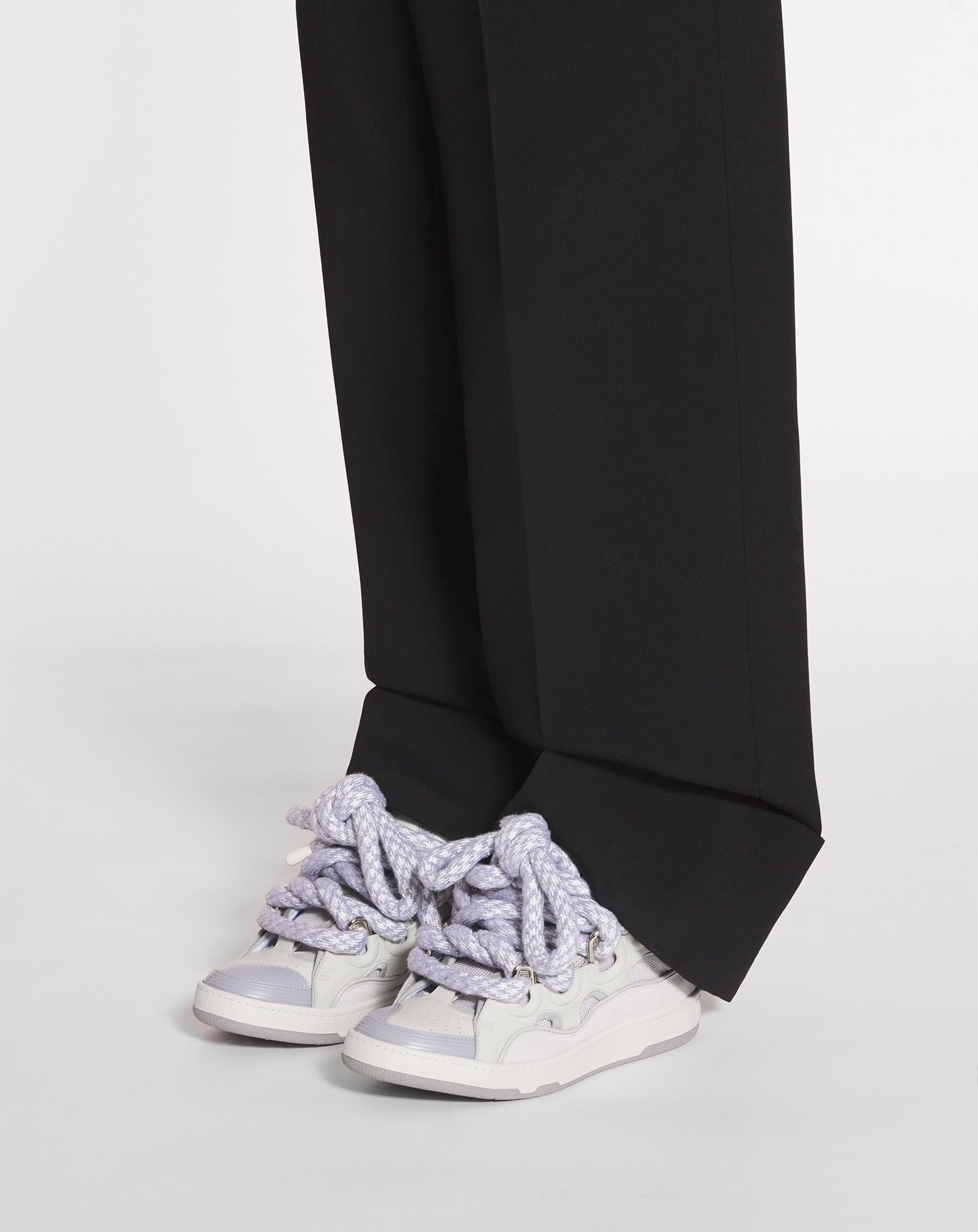 CURB SNEAKERS IN LEATHER WITH SNAKE LACES - 6