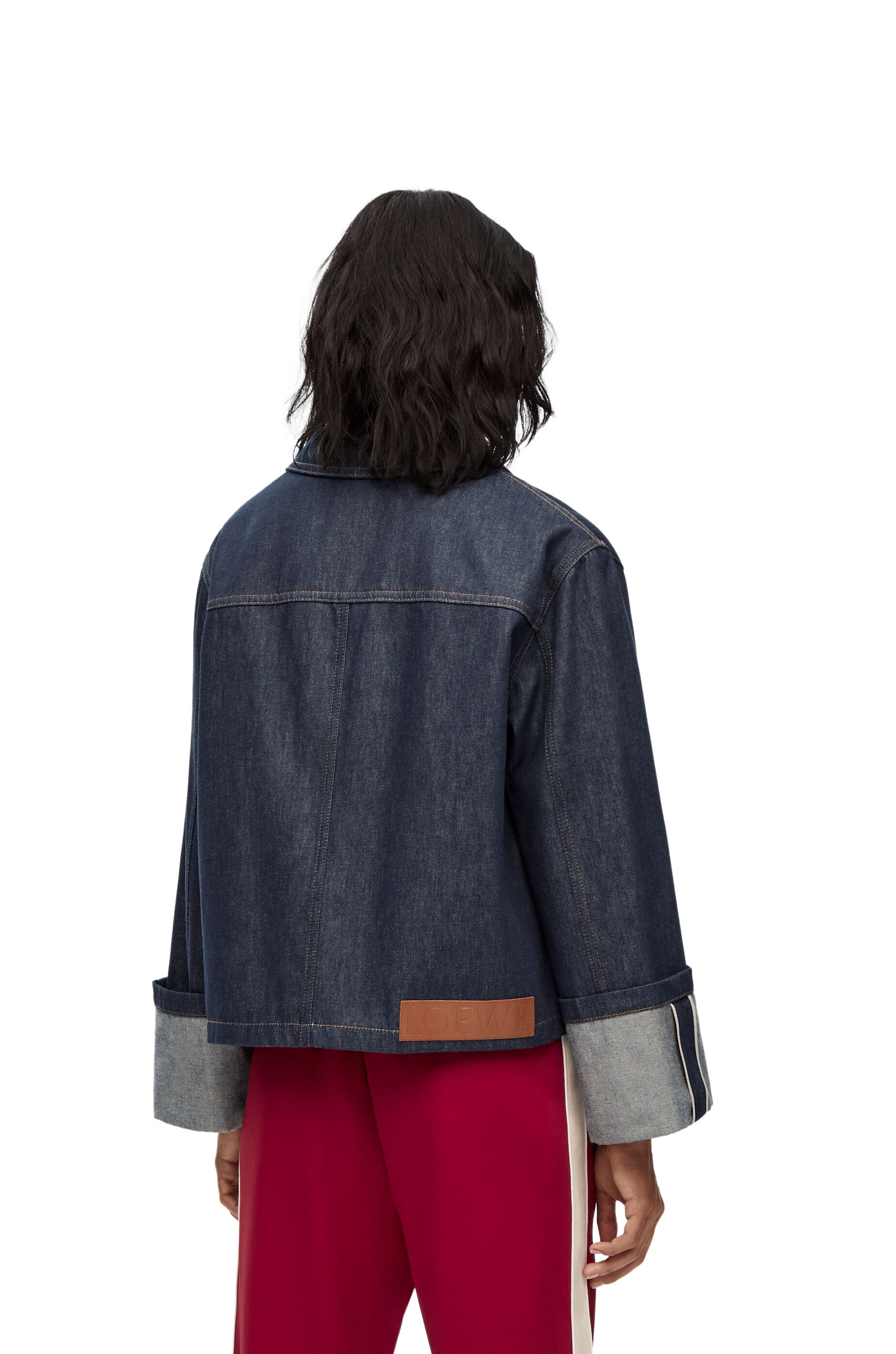 Loewe Fisherman turn-up jacket in denim | loewe | REVERSIBLE