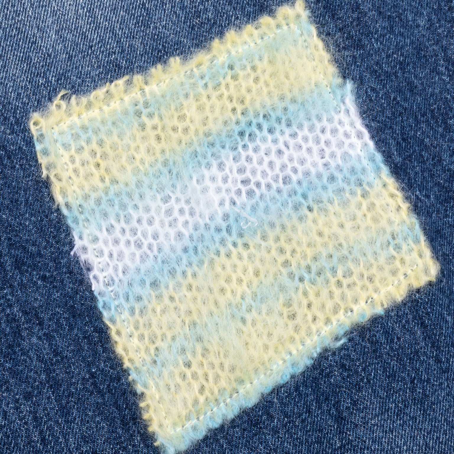 VIRGIN WOOL SHIRT WITH KNITTED PATCHES - DEEP BLUE - 4