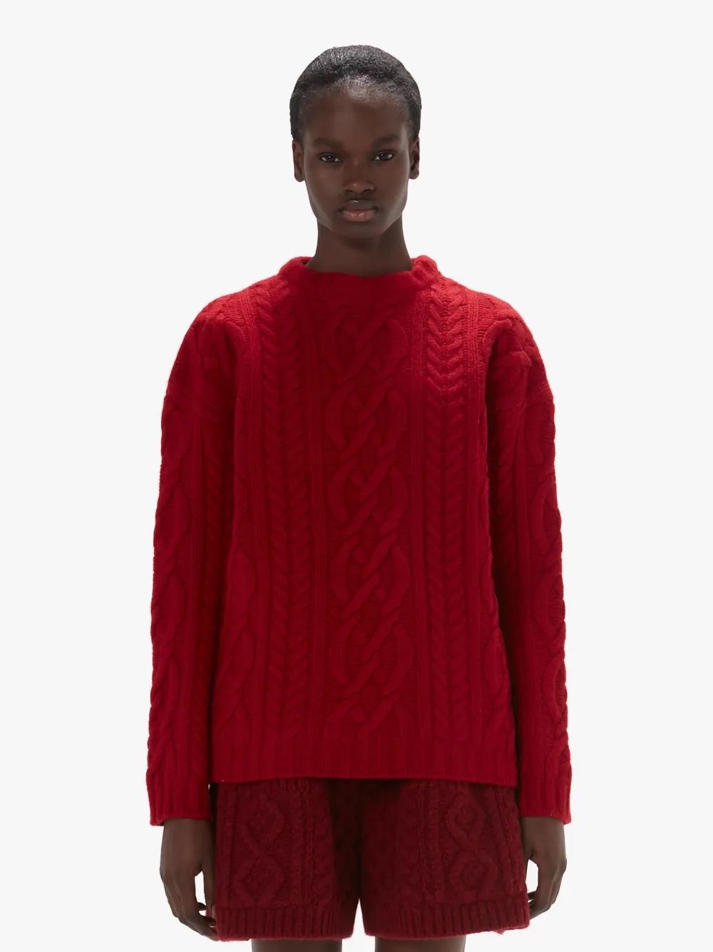CABLE KNIT CREWNECK SWEATER - 2