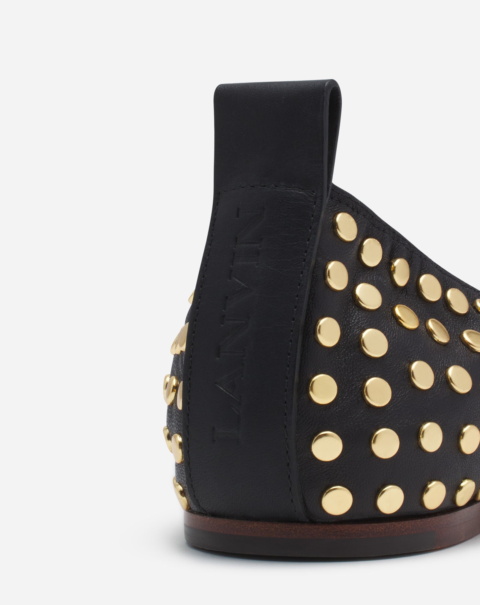 THE LEATHER BALLERINA FLAT WITH STUDS - 5