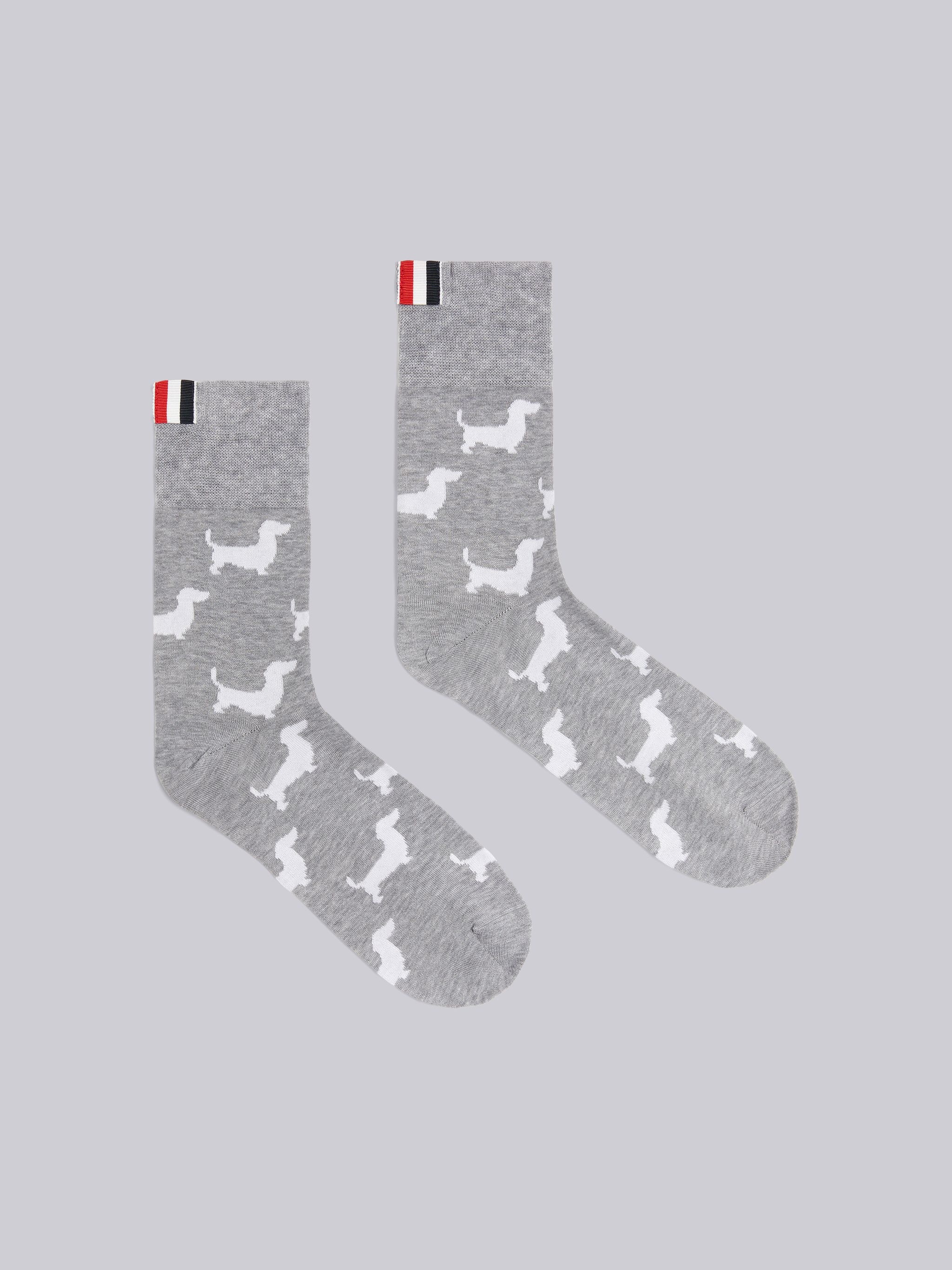 Light Grey Mercerized Cotton Hector Half Ankle Mini Crew Socks - 1