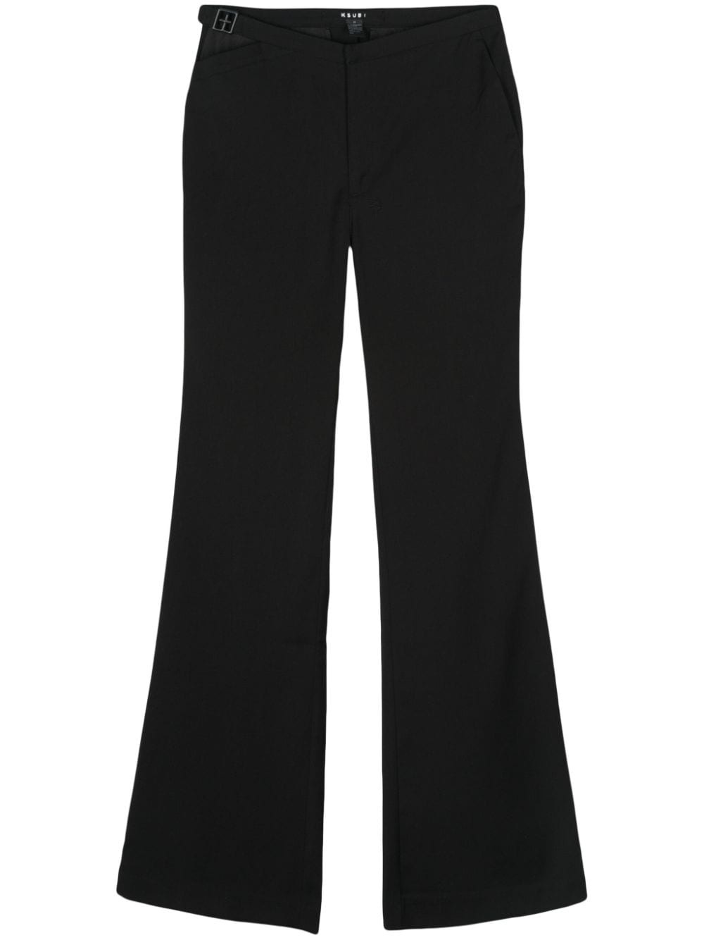 twill flared trousers - 1