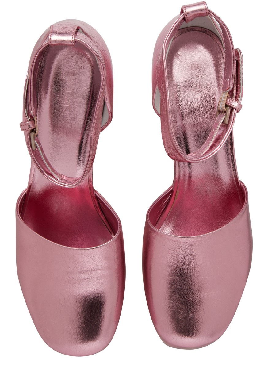 Barb pink metallic leather plateforme sandals - 5