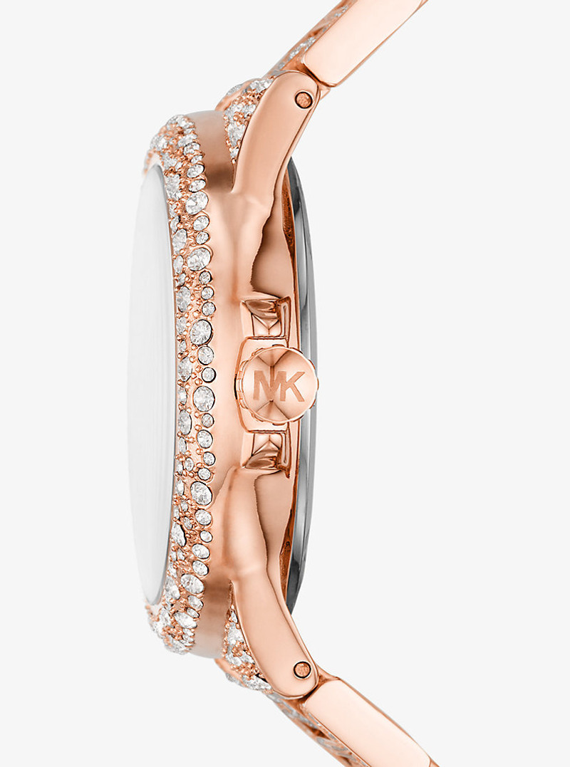 MICHAEL KORS Oversized Camille Pavé Rose Gold-Tone Watch outlook