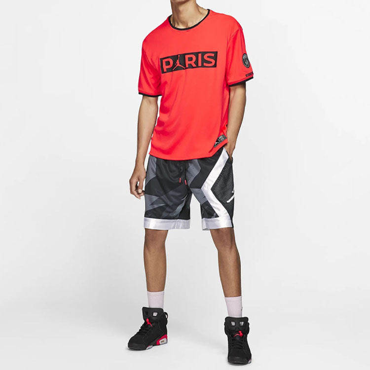 Air Jordan PSG T-shirt 'Orange red' BQ8359-612 - 2