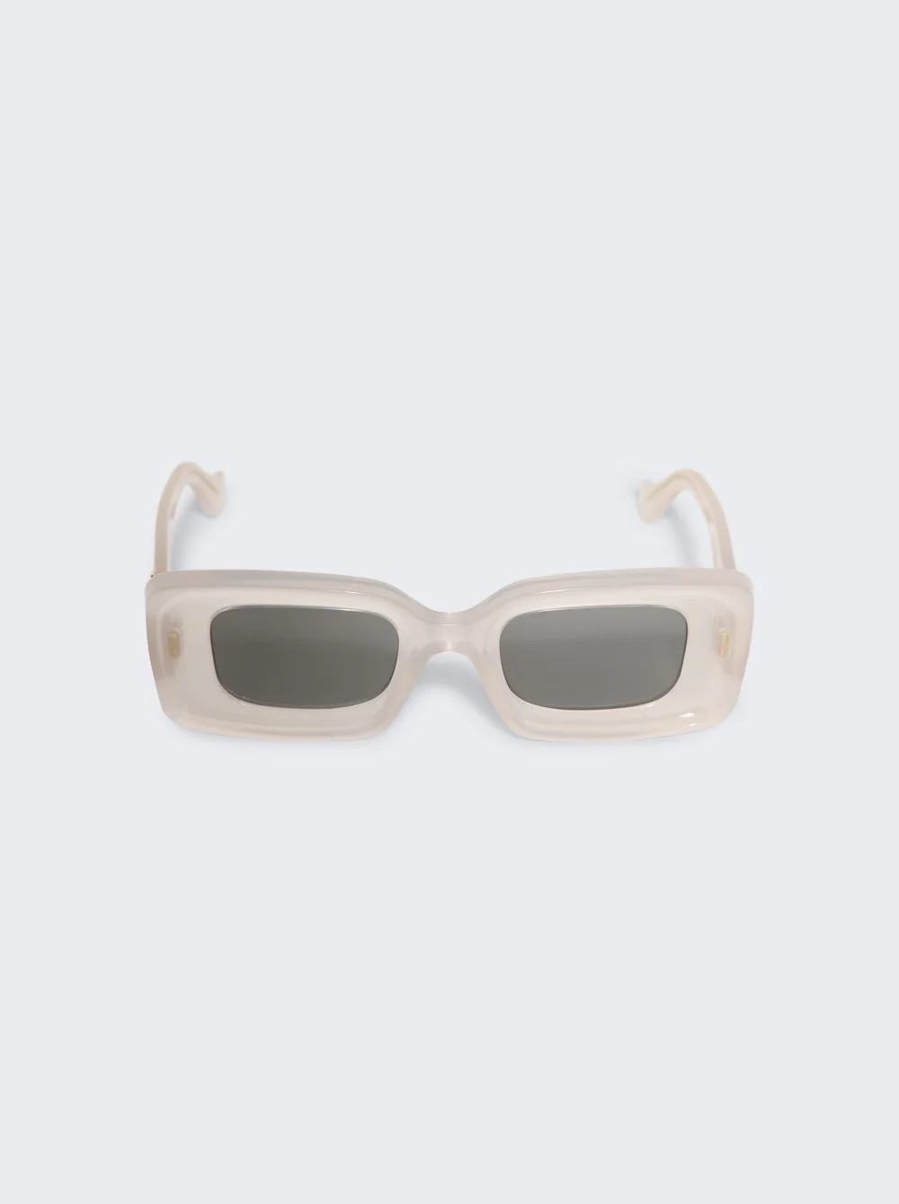 Rectangular Sunglasses Ivory And Smoke Mirror Lenses - 1