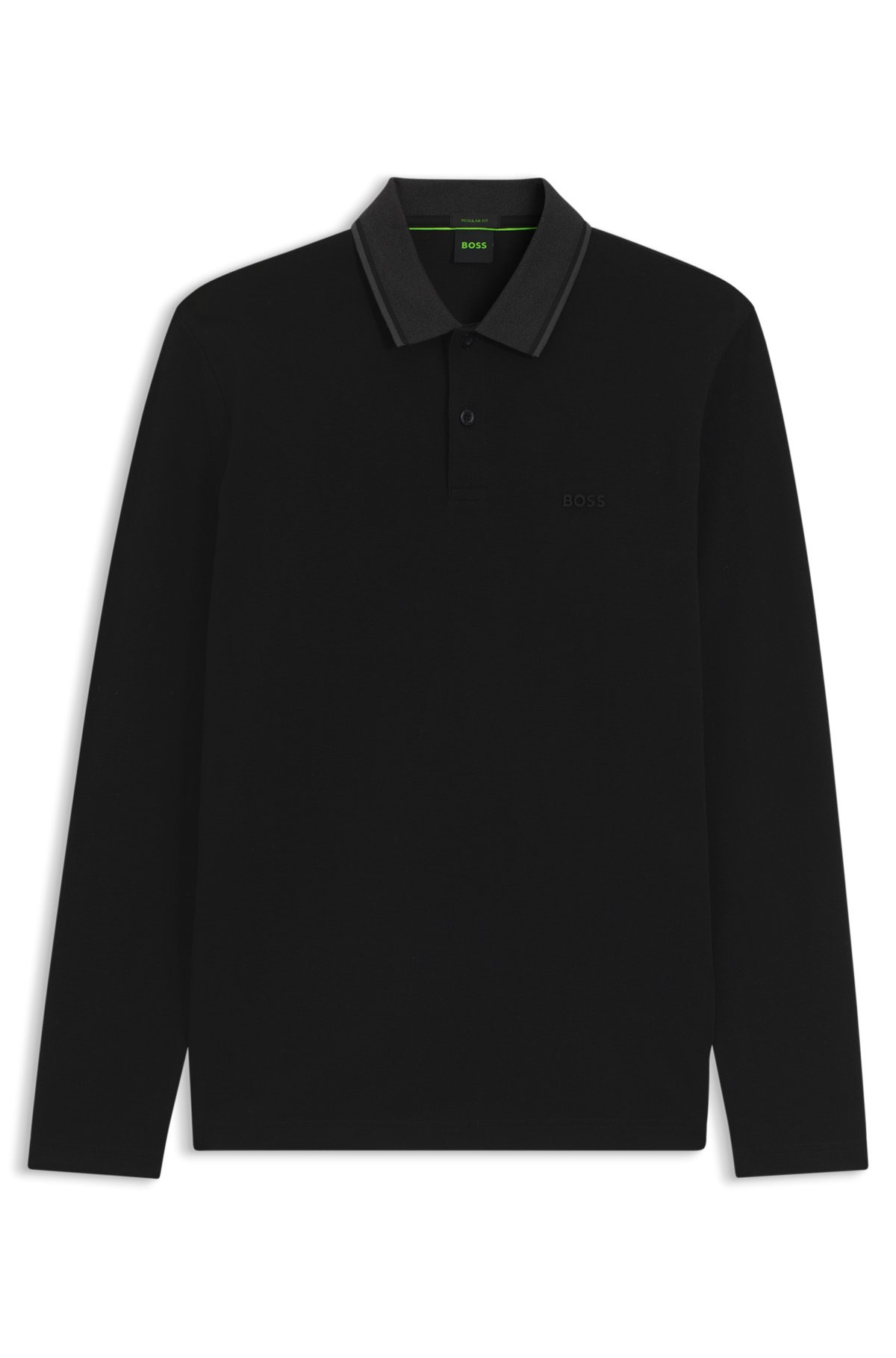 COTTON-PIQUÉ POLO SHIRT WITH MOULINÉ COLLAR - 1
