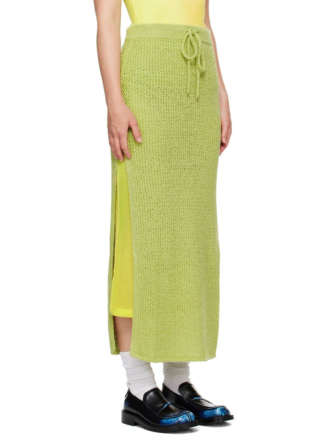 Green Selerino Net Midi Skirt - 2