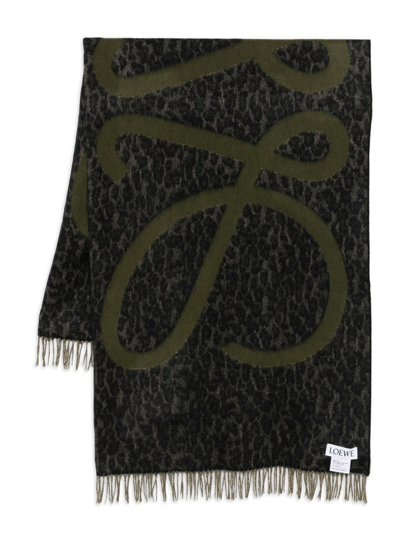 logo-detail fringed scarf 1