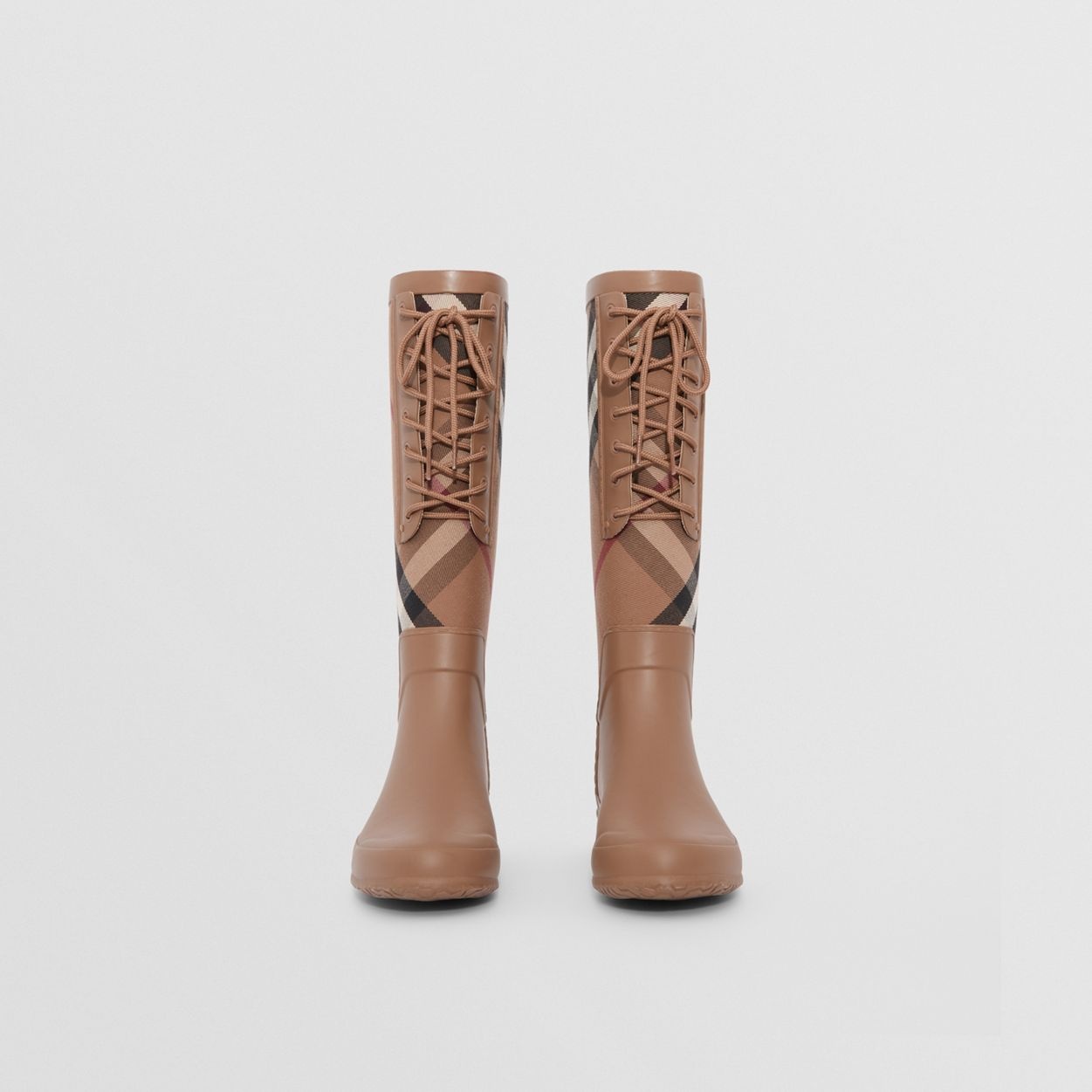 Vintage Check and Rubber Rain Boots - 4