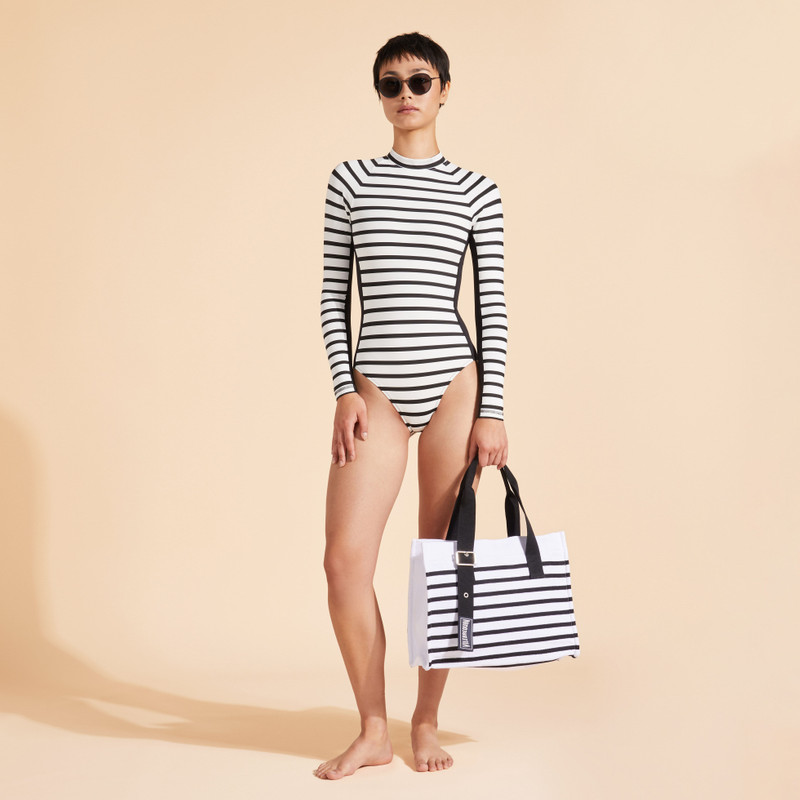 Women UV Protection One-Piece Rashguard Rayures 5