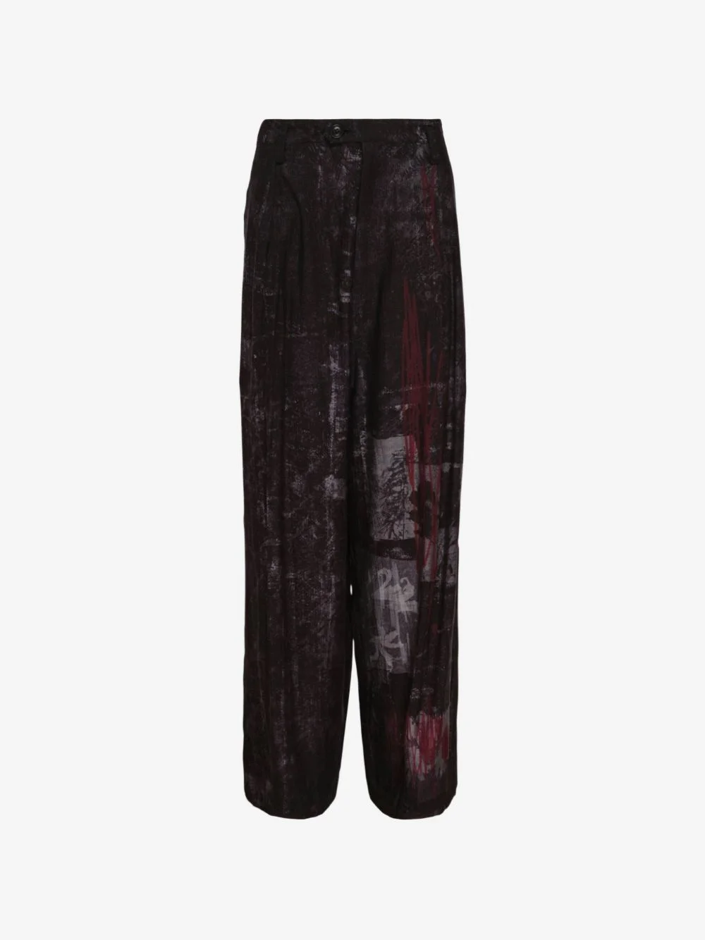 graphic-print wide-leg trousers - 1