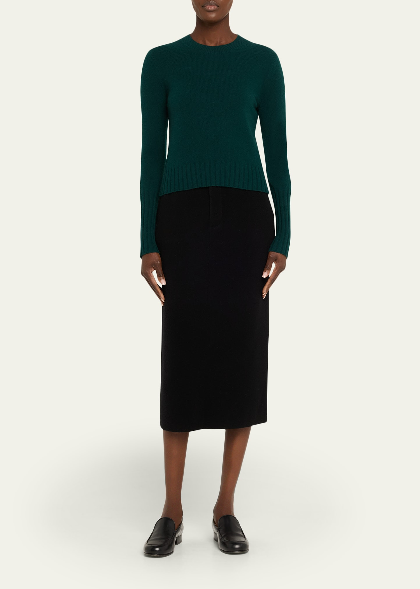 Shrunken Crewneck Sweater in Cashmere - 2