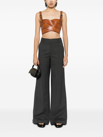 Monse interwoven strap leather crop top outlook
