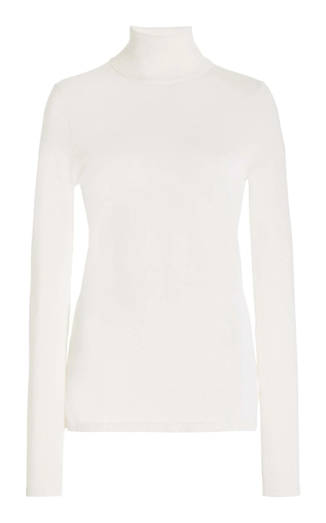 Costa Turtleneck in Ivory Cashmere Silk - 1
