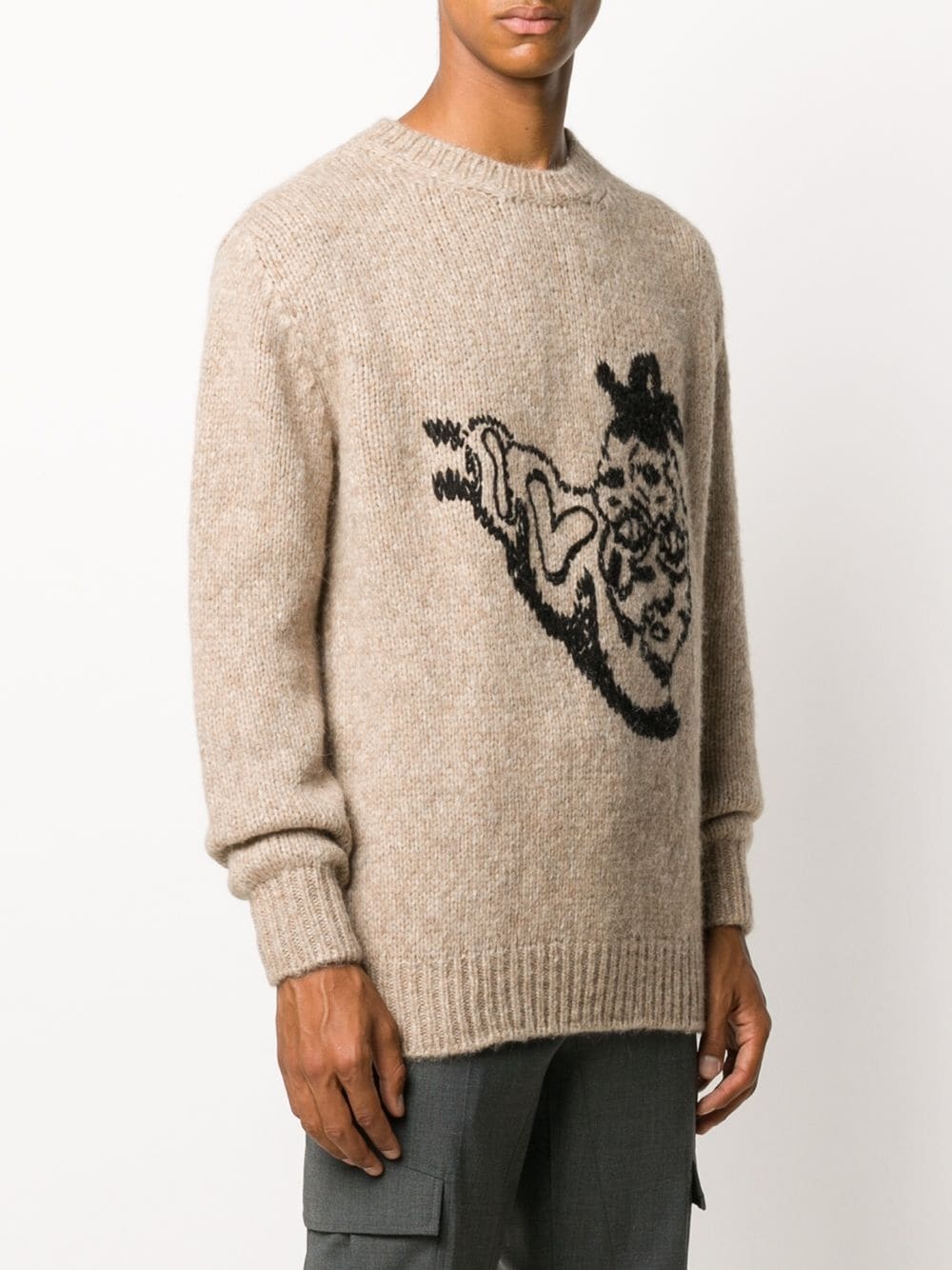 abstract-motif crew-neck jumper - 3