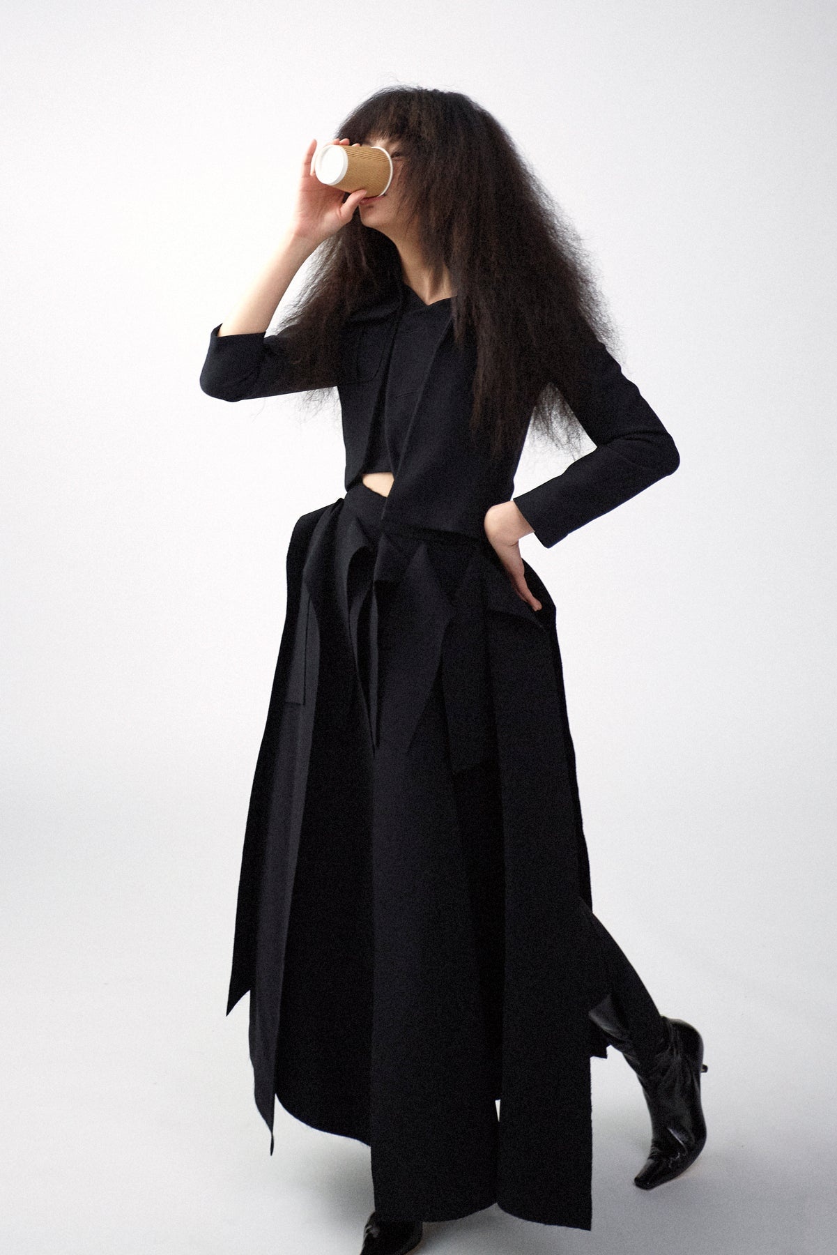 CROPPED ASYMMETRIC JACKET BLACK - 7