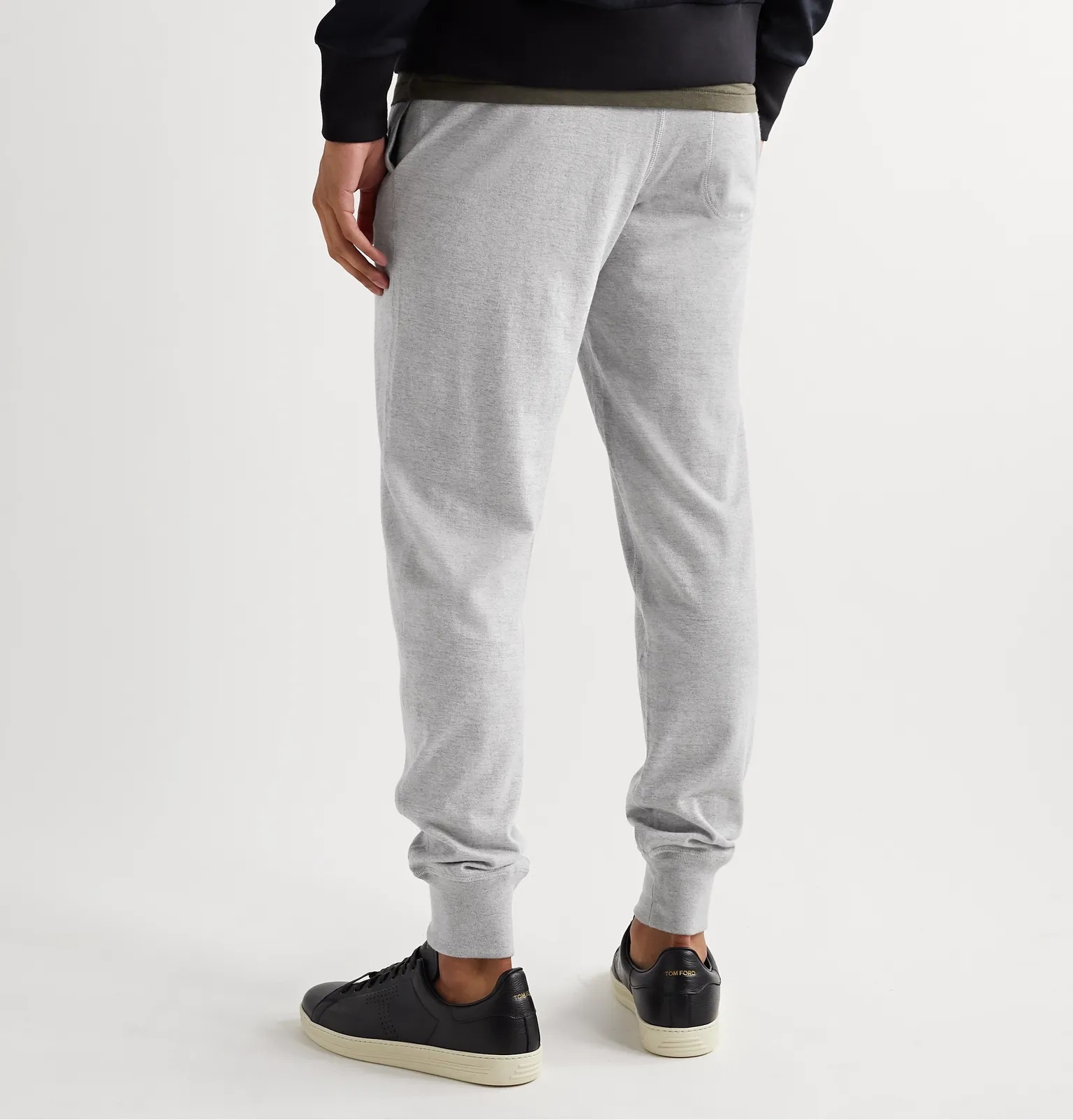 Tapered Melangé Cotton, Silk and Cashmere-Blend Sweatpants - 4