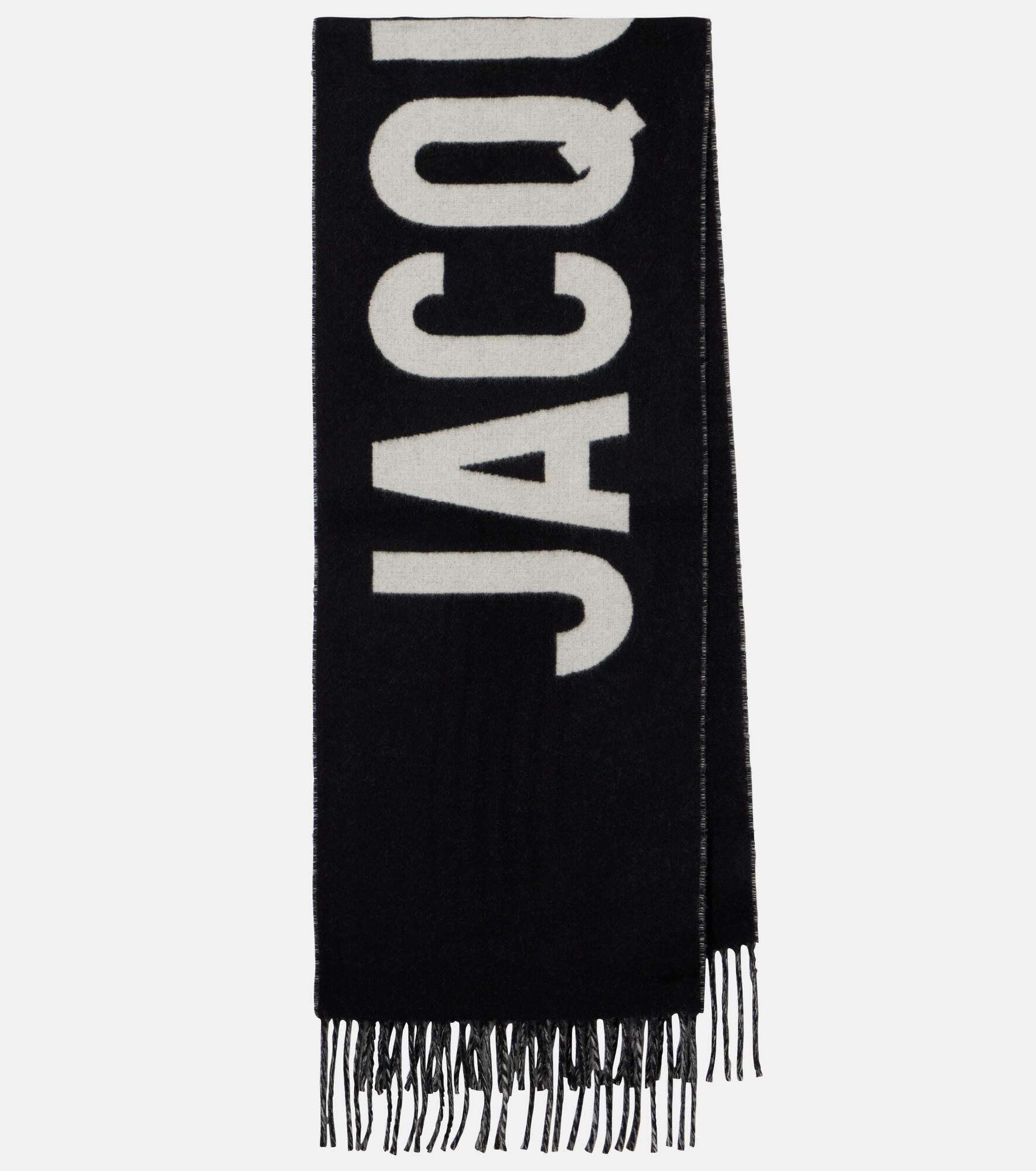 Jacquard logo virgin wool scarf - 1