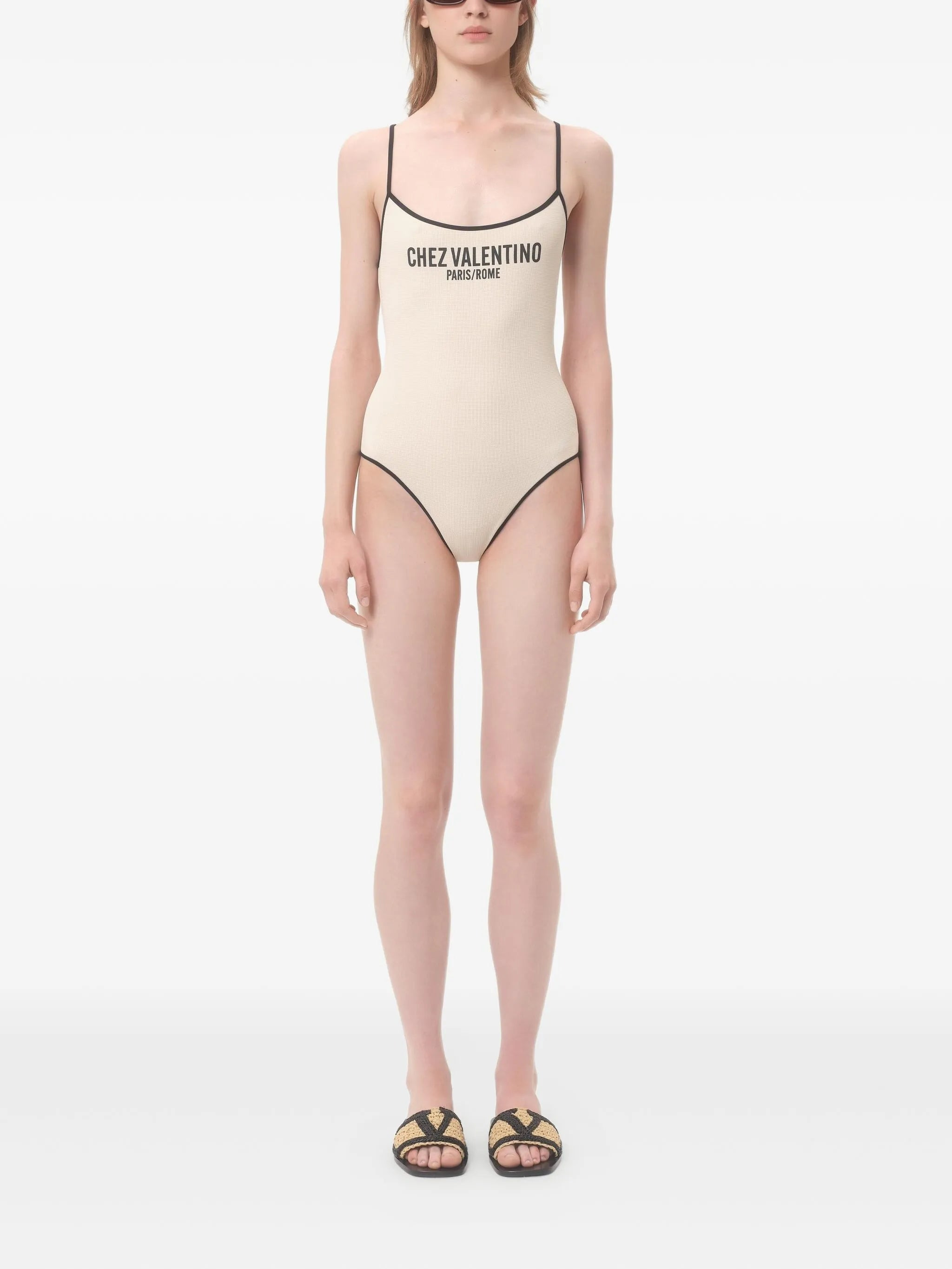 logo-print swim suit - 3