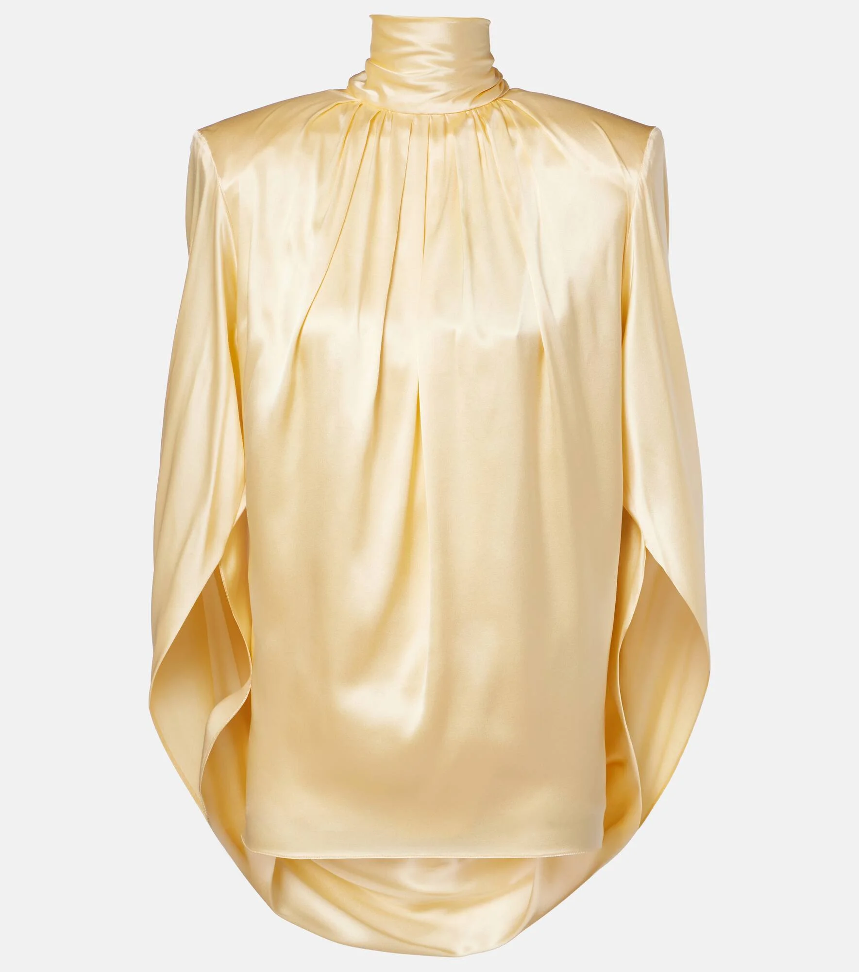 Draped silk-blend satin top - 1